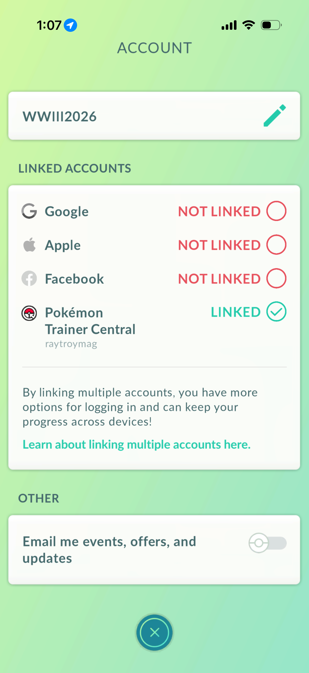 WWIII2026 account (48 Shiny/Legendary 1.8m stardust)