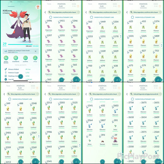 KillEevee account (69 Shiny)