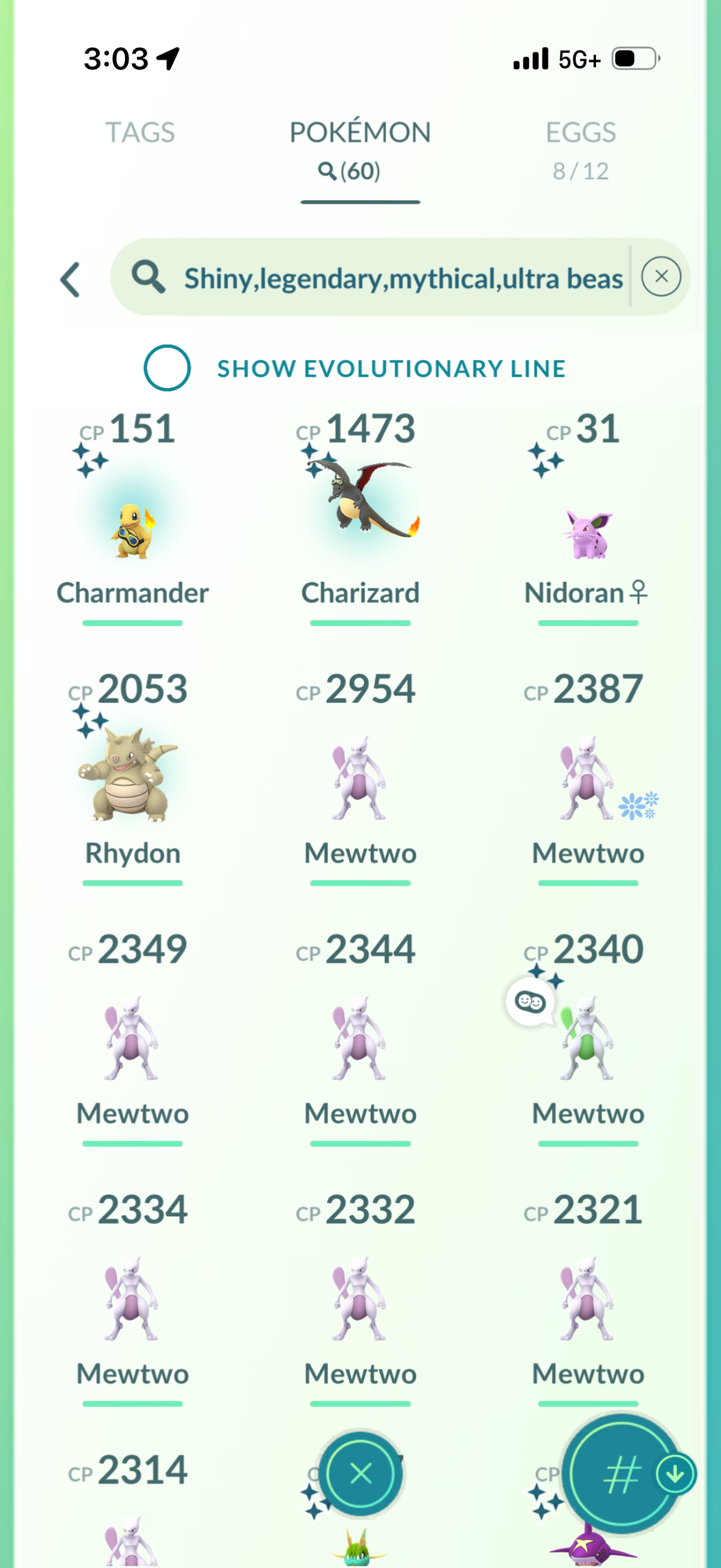 OneLastCOD account 60 Shiny/Legendary & 1.2m Stardust