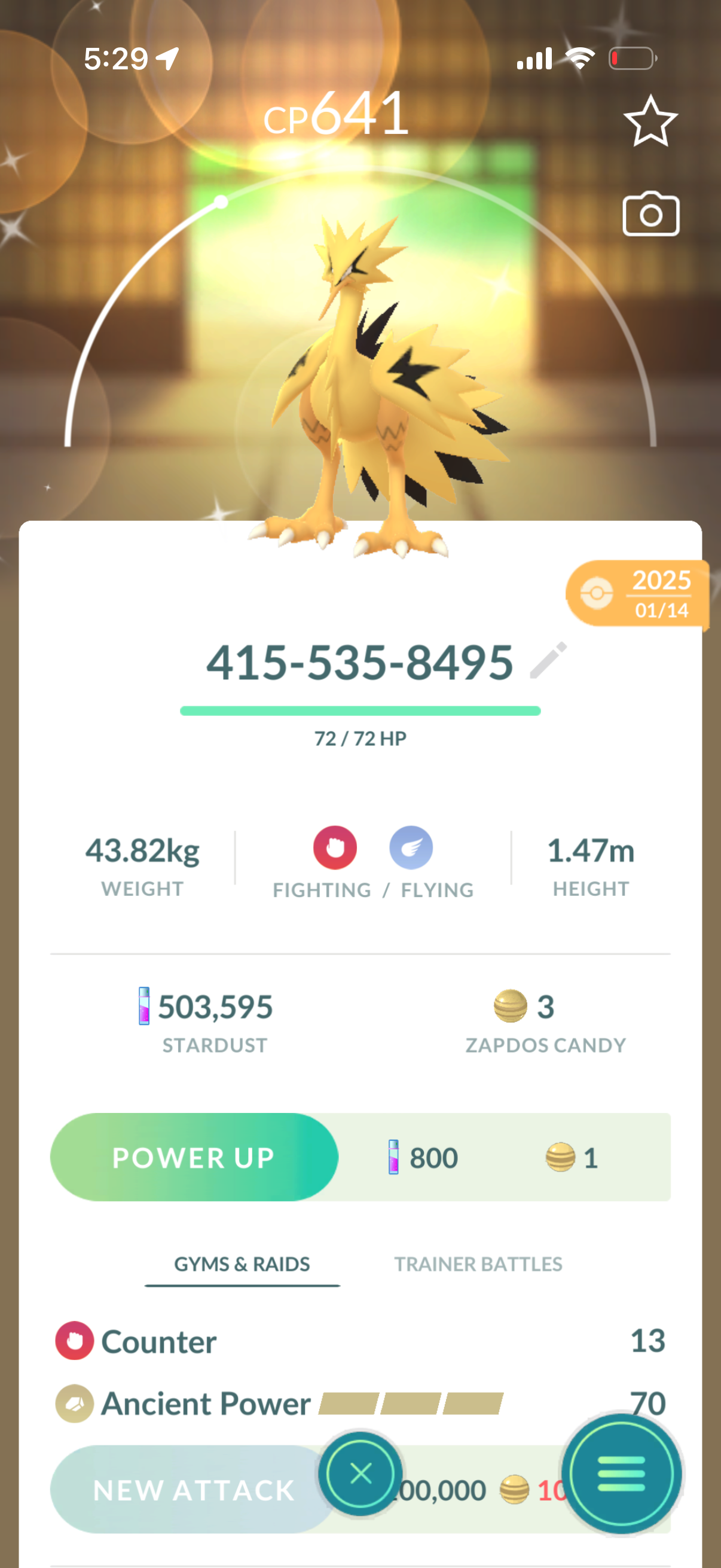 Shiny Galarian Articuno Zapdos or Moltres account