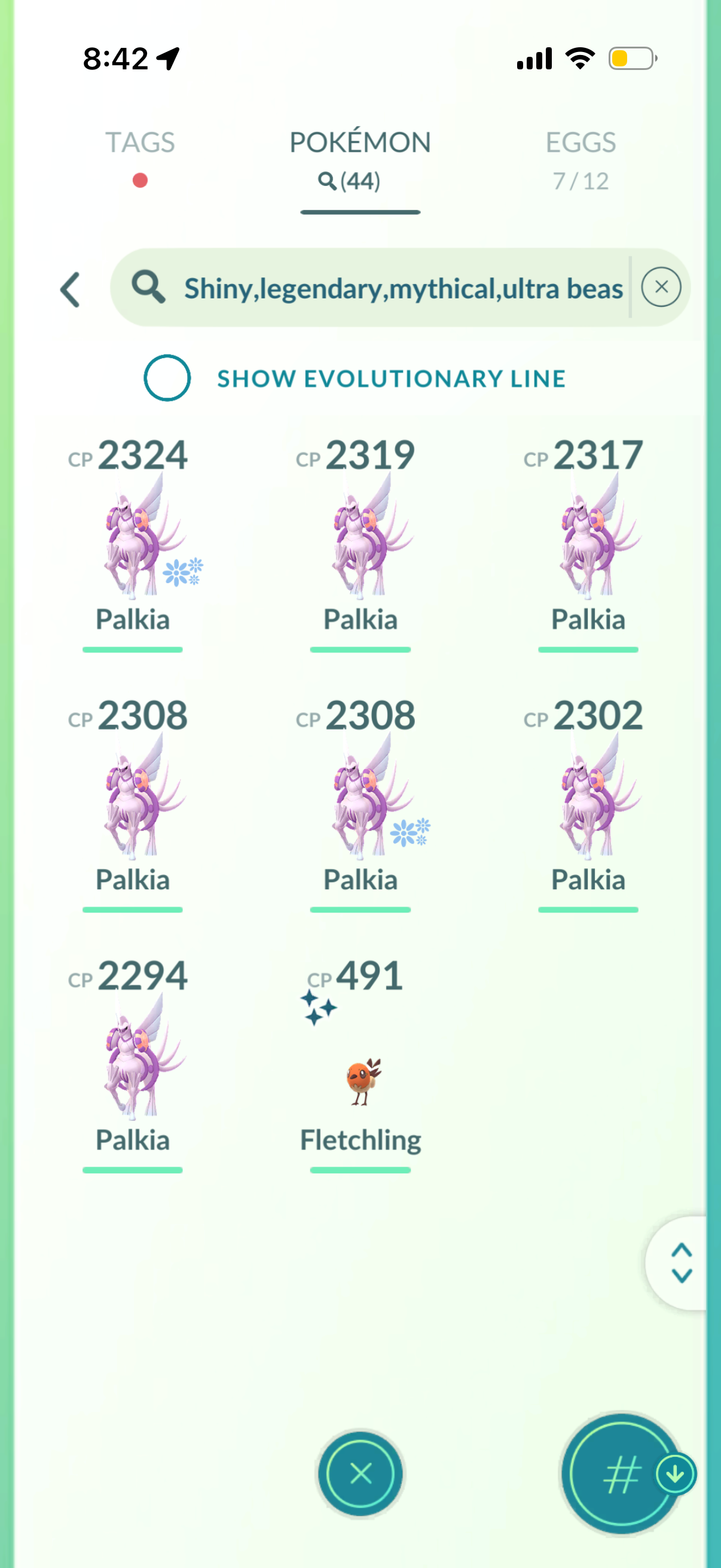 PalkiaSpacial account (44 Shiny/Legendary)