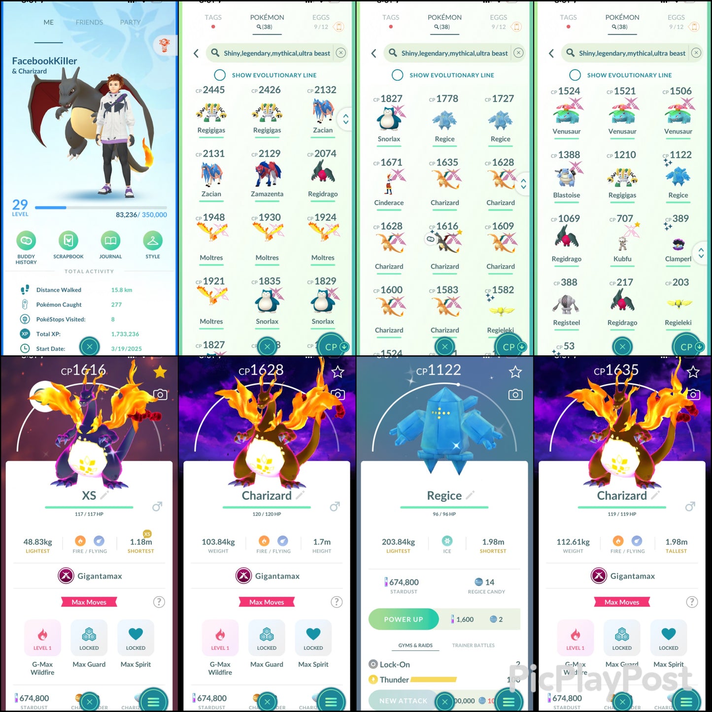 FacebookKiller account (38 Gigantamax/Shiny/Legendary)