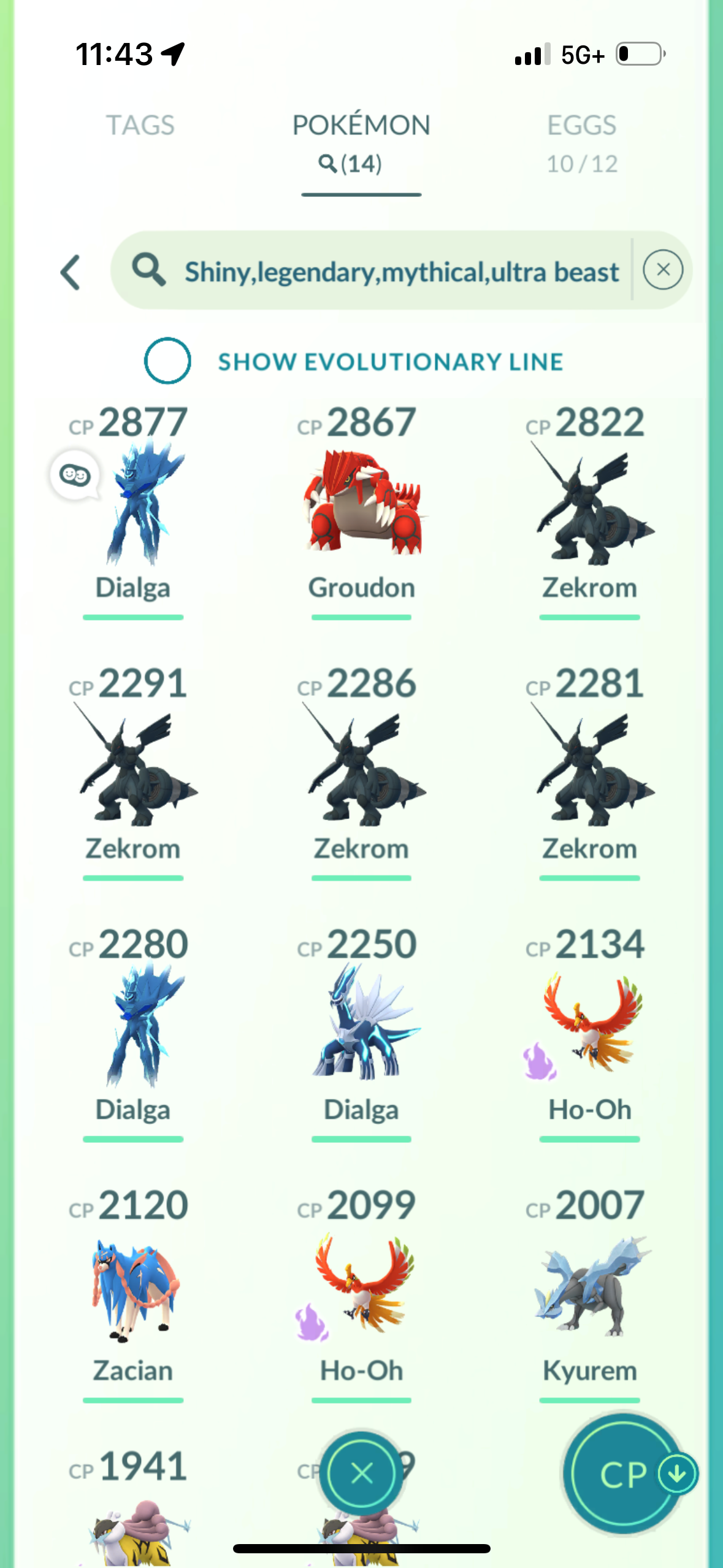 ShinyMewIwo account (14 Legendary)