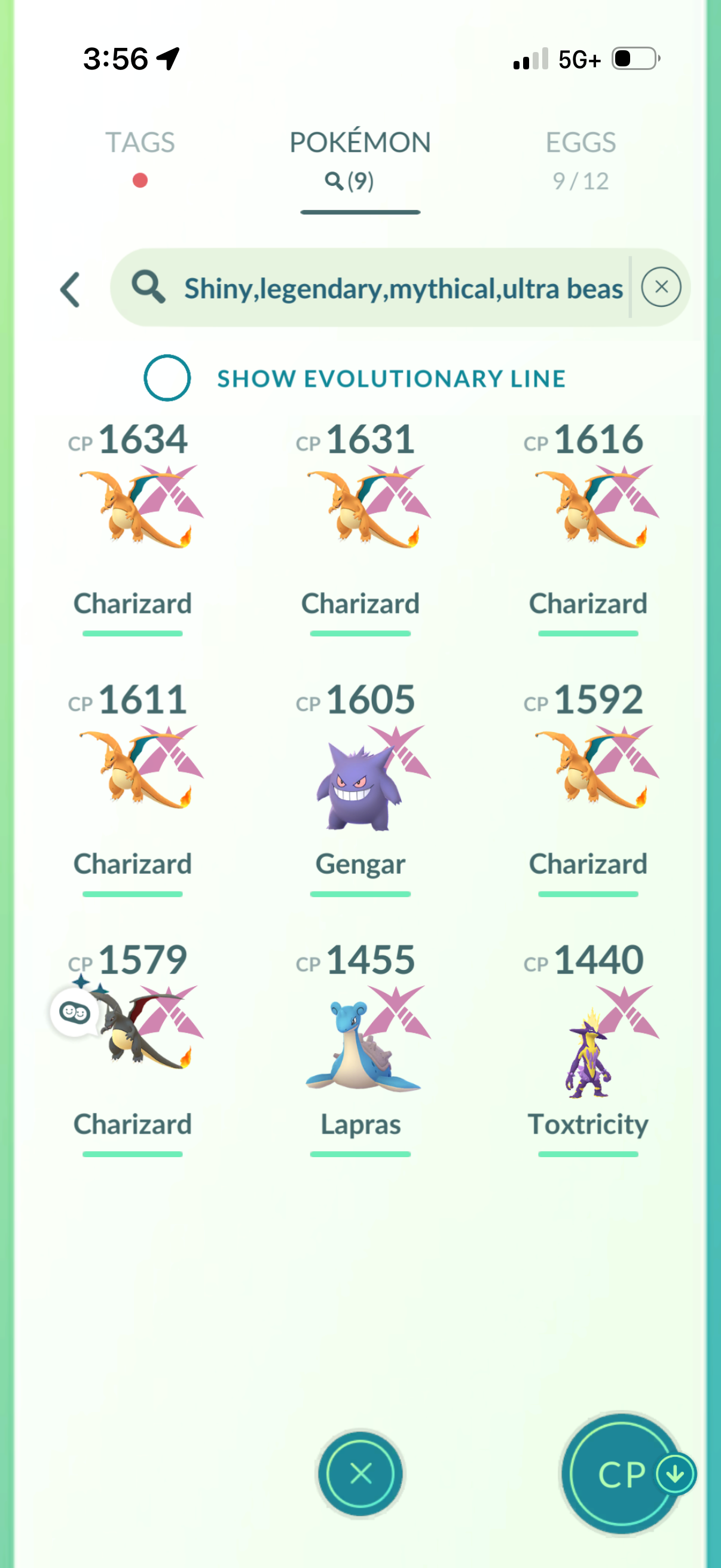 ShinyGmaxPack account (9 Shiny/Gigantamax)