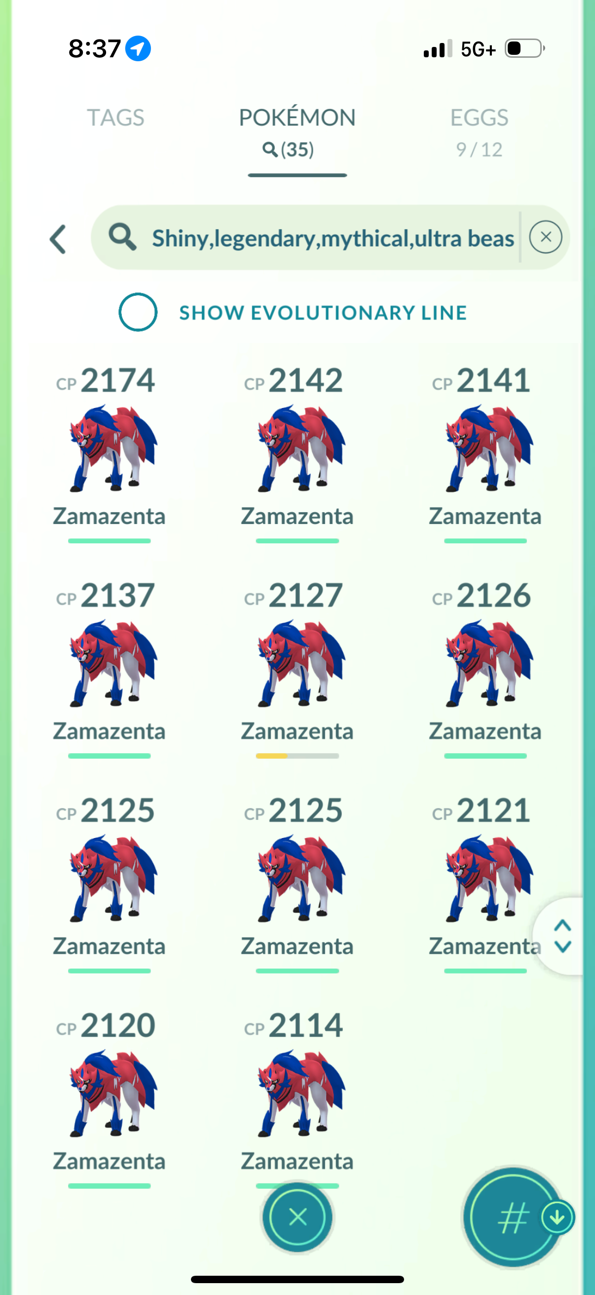 ZamazentaStacks account (35 Shiny/Legendary/900k Stardust)