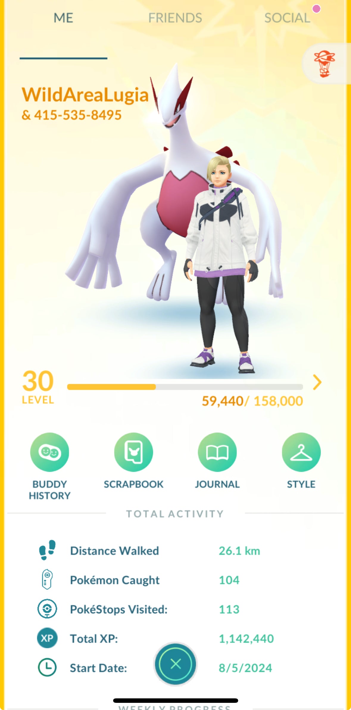 WildAreaLugia account (15 Shiny/Legendary/Gigantamax)