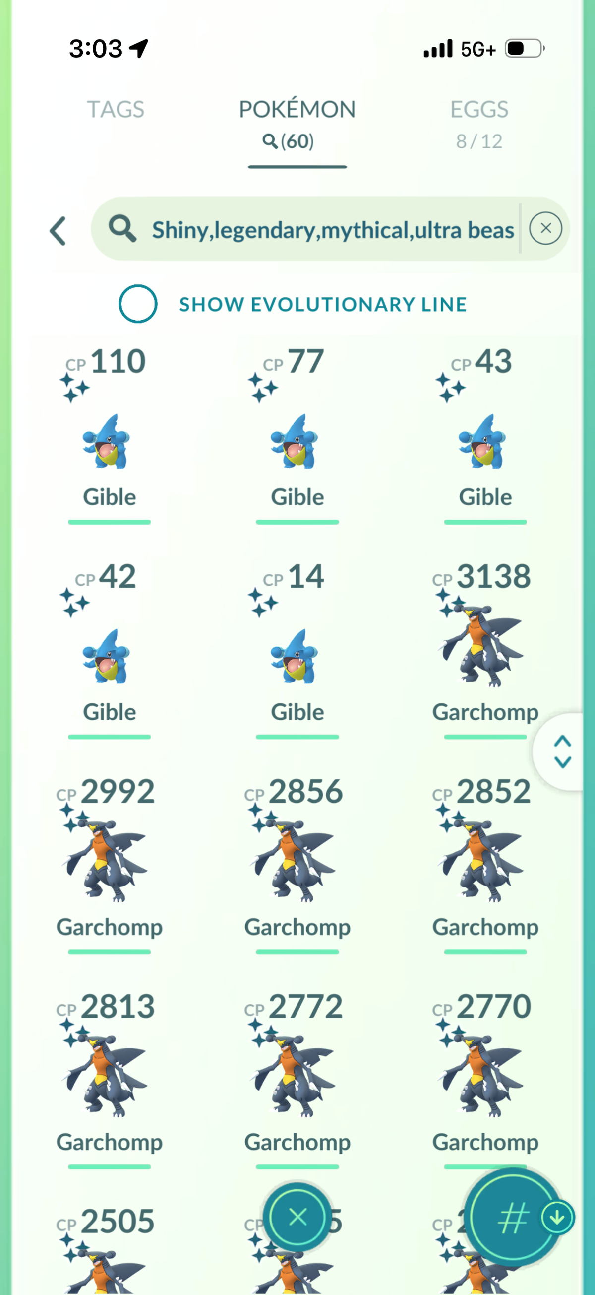OneLastCOD account 60 Shiny/Legendary & 1.2m Stardust