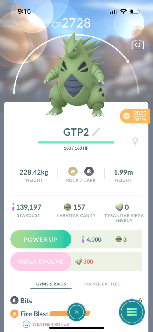 Tyranitar Trade 2728 CP