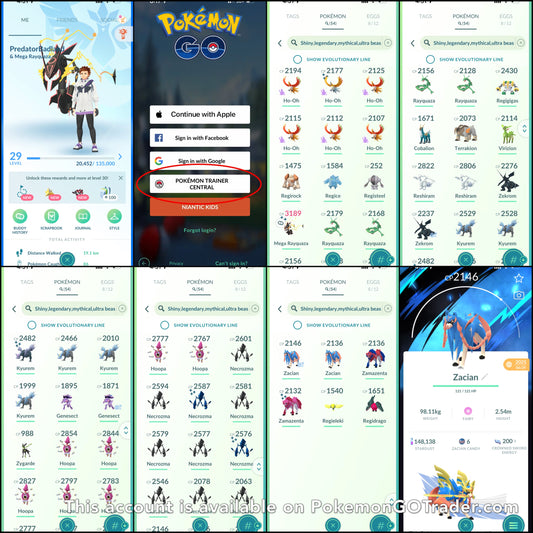 PredatorBadland account (54 Shiny/Legendary/Mythical)
