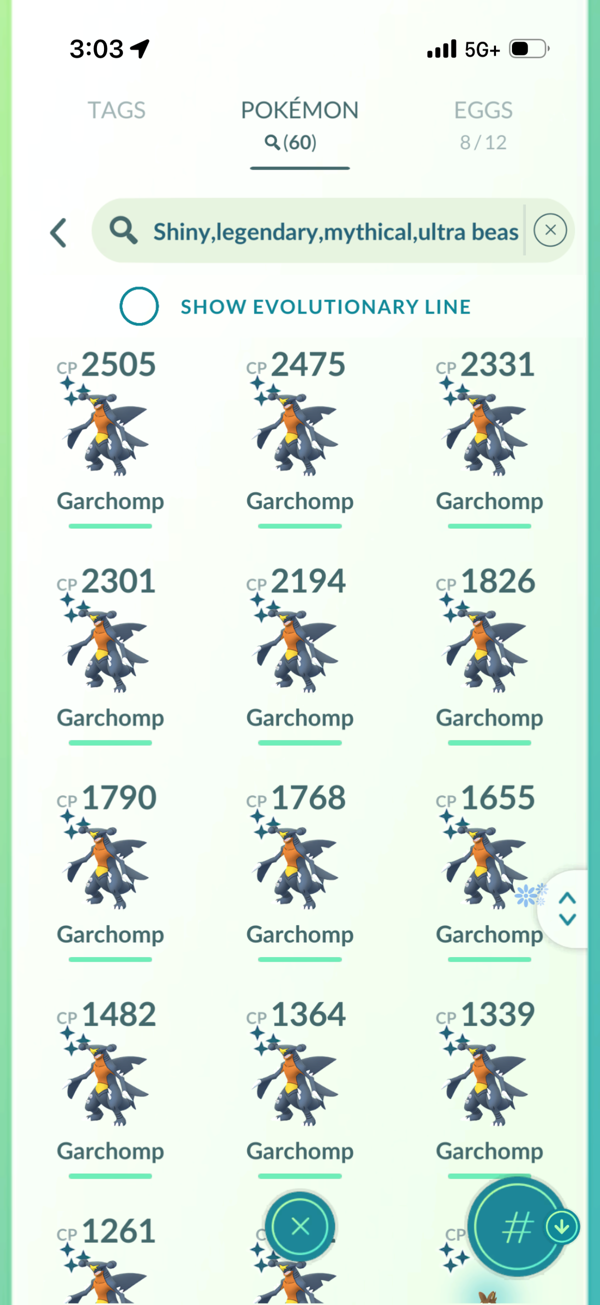 OneLastCOD account 60 Shiny/Legendary & 1.2m Stardust