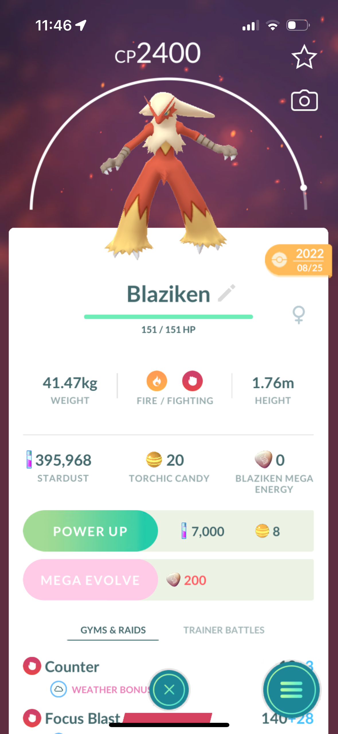 Blaziken Trade 2400 CP