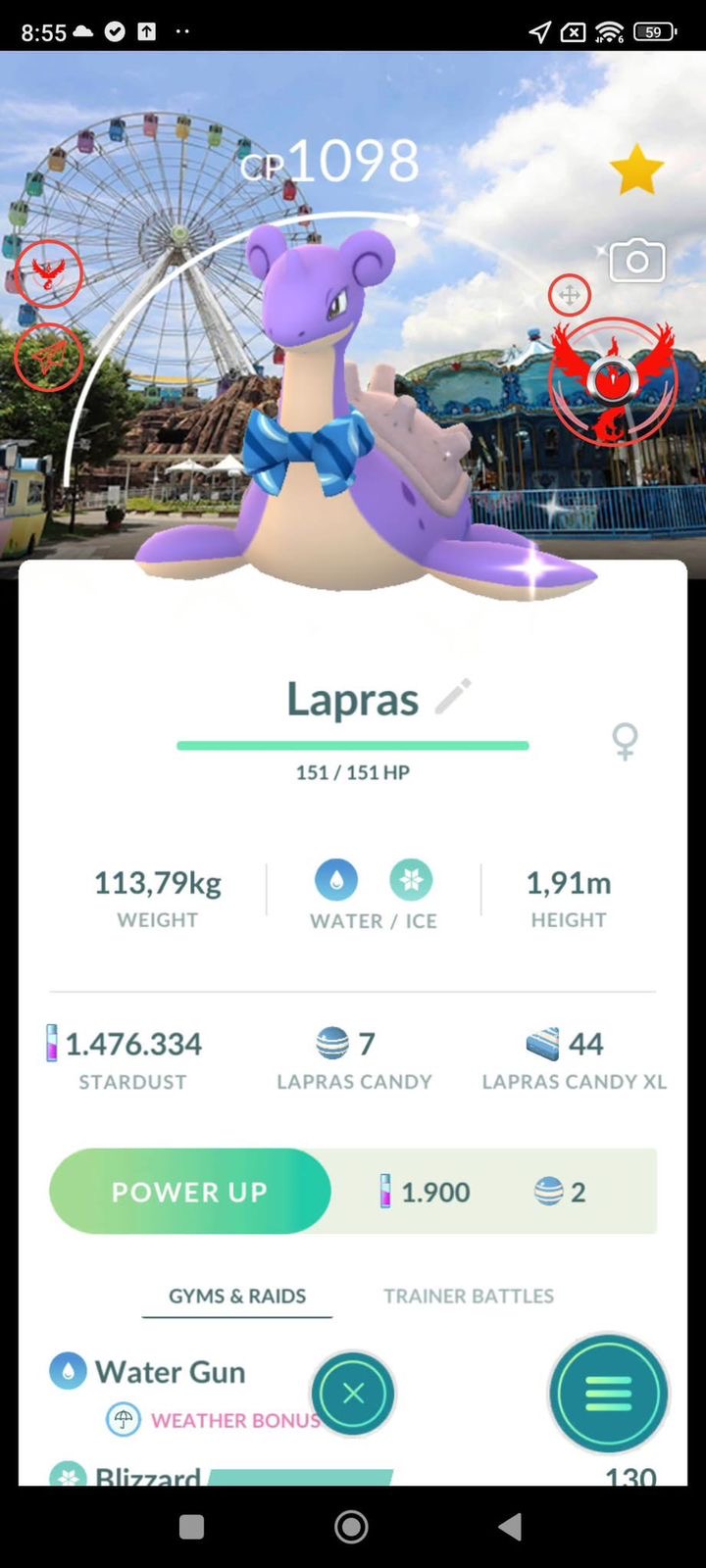 Shiny Lapras Scarf Amusement Park Background trade or account