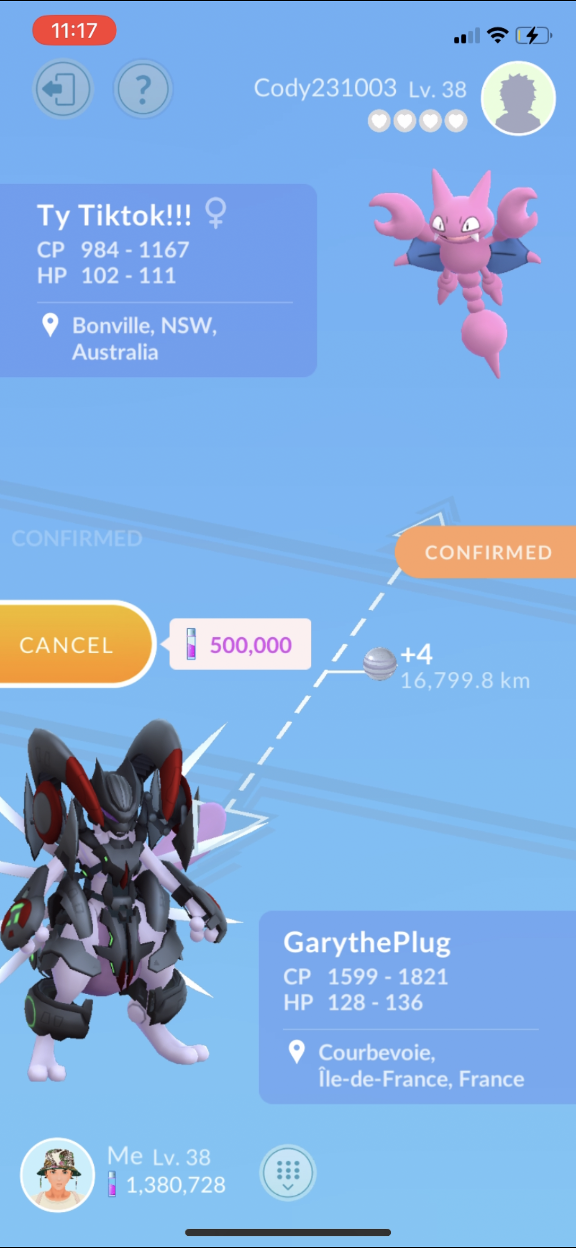 Armored Mewtwo trade