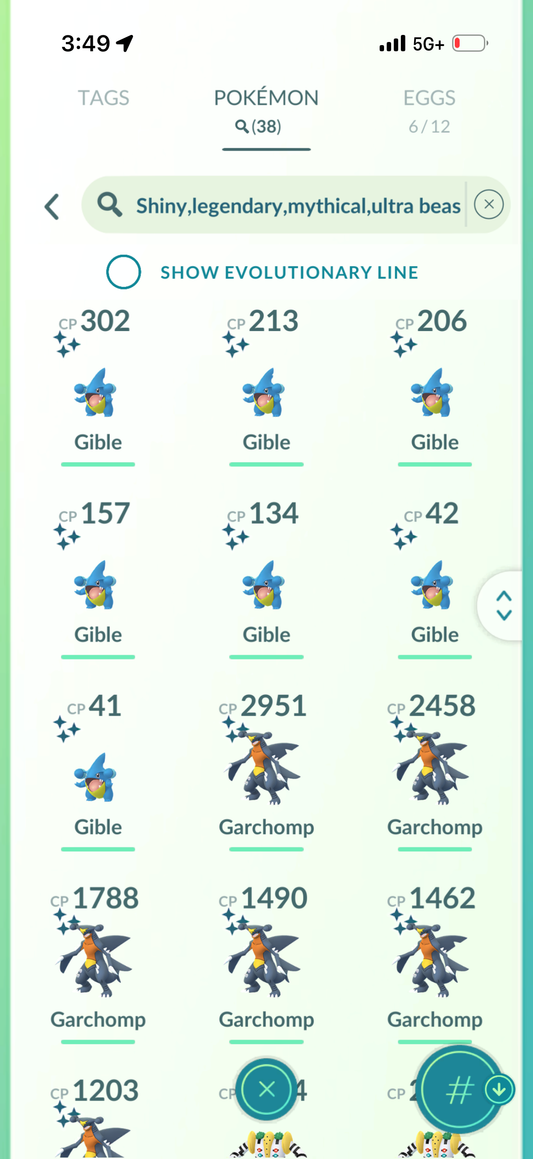 SoloParty account 38 Shiny/Legendary & 790k Stardust