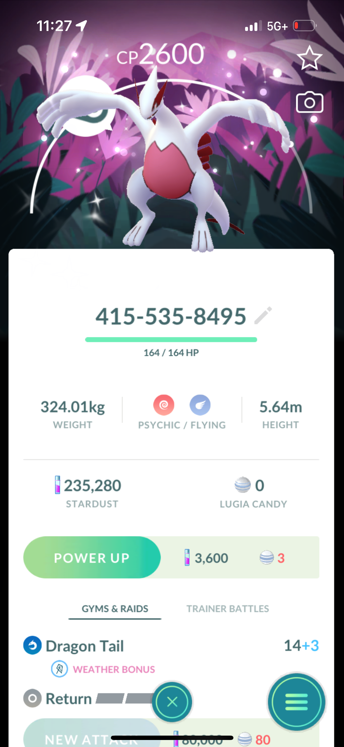 WildAreaLugia account (15 Shiny/Legendary/Gigantamax)