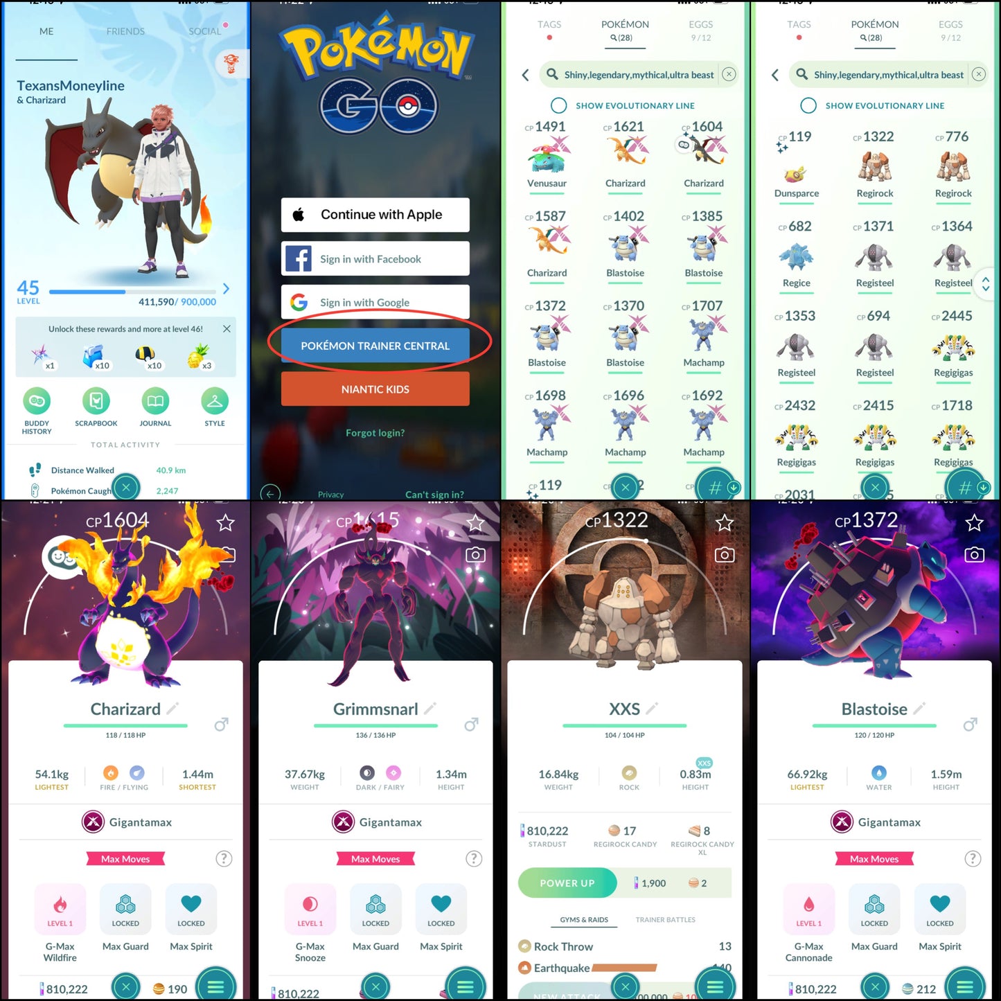 TexansMoneyline account (28 Shiny/Legendary/Gigantamax)