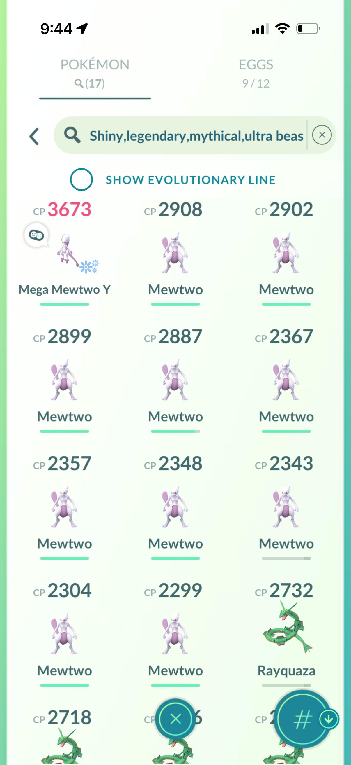 LovelyMewtwo account (17 Shiny/Legendary & 167k stardust)