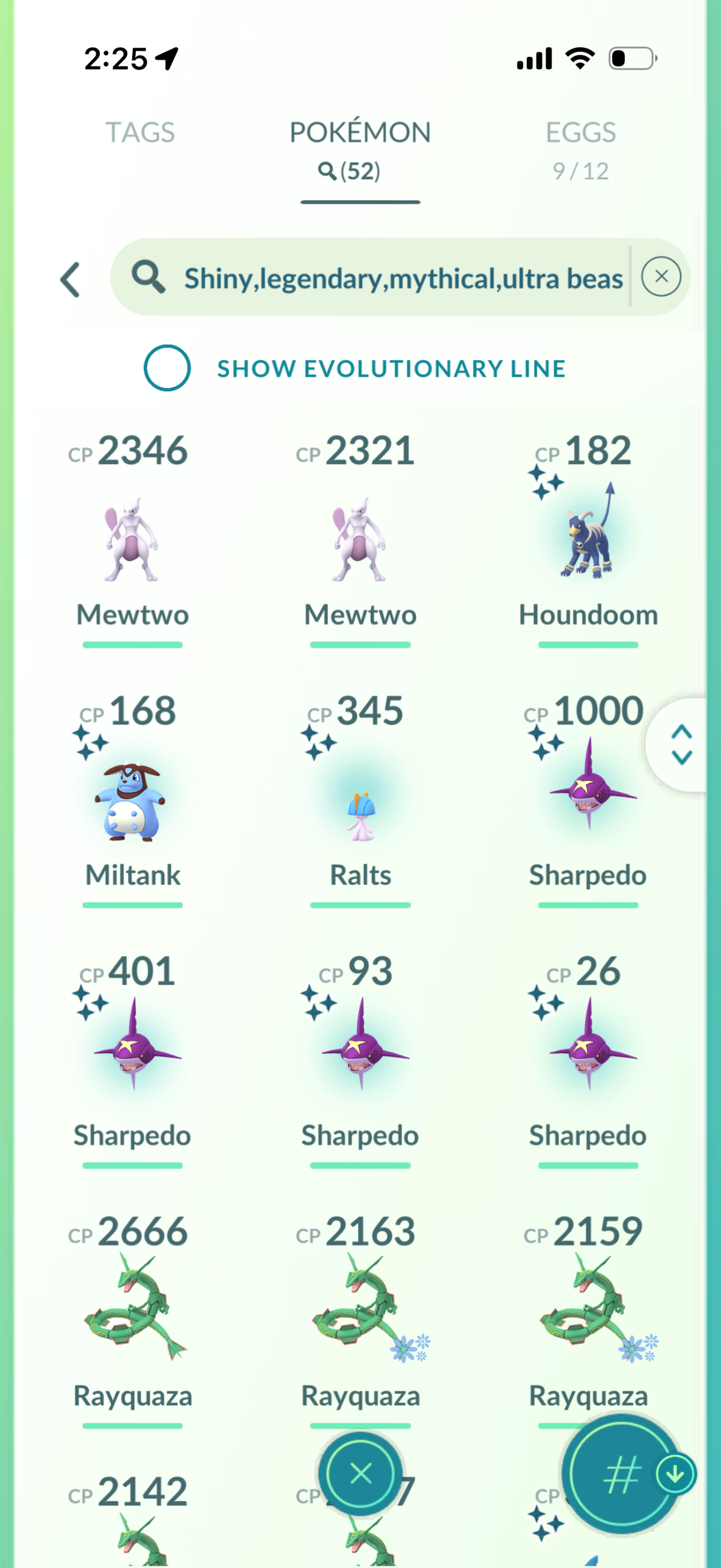 SpecialtyPIZZA account (52 Shiny/Legendary and 544k Stardust)