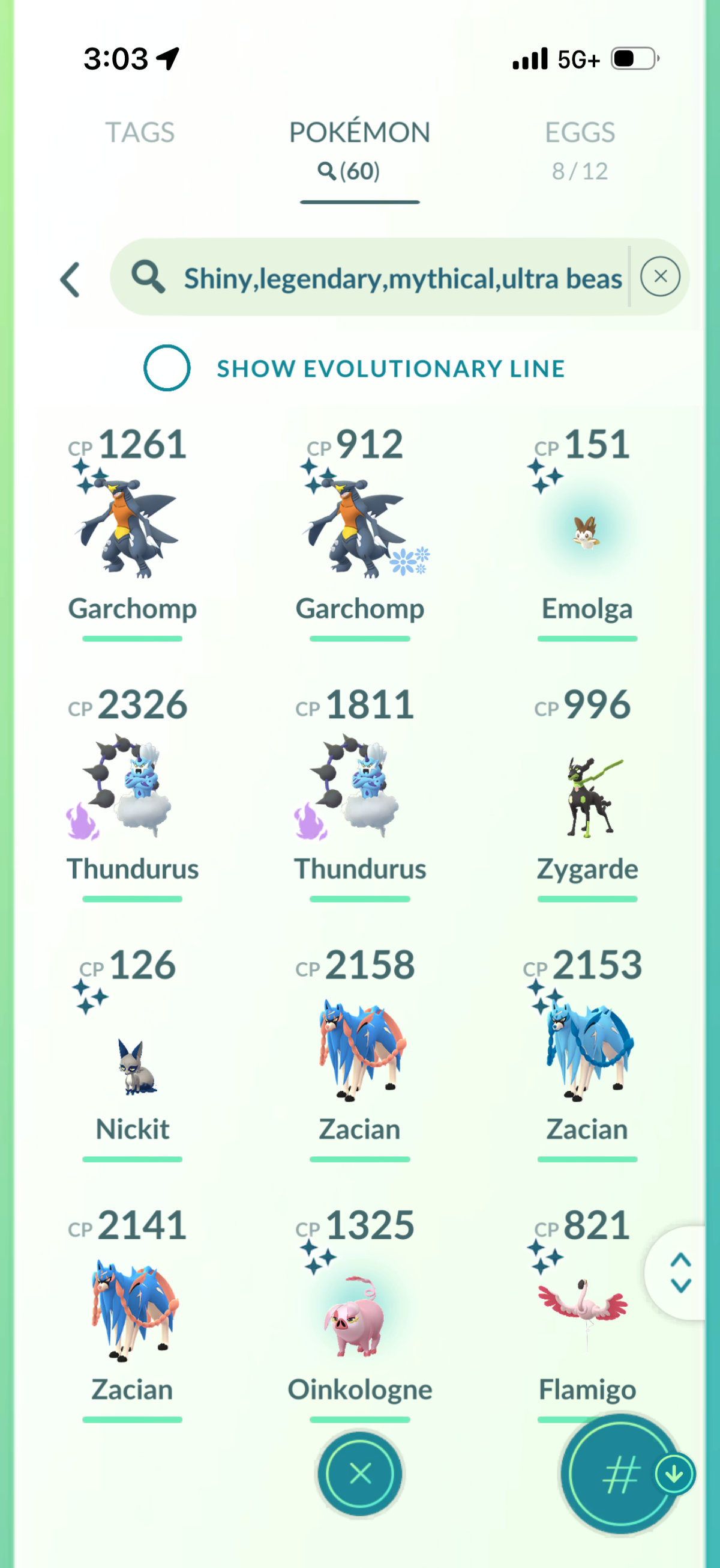 OneLastCOD account 60 Shiny/Legendary & 1.2m Stardust