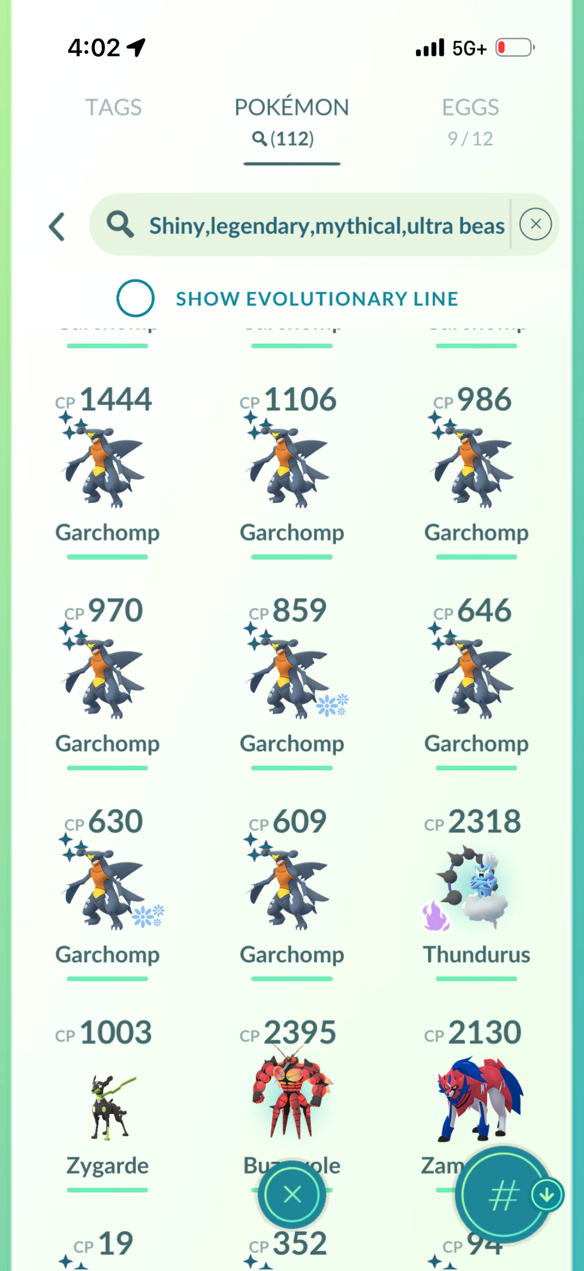 GibleHoarder account 112 Shiny/Legendary & 1.5M Stardust