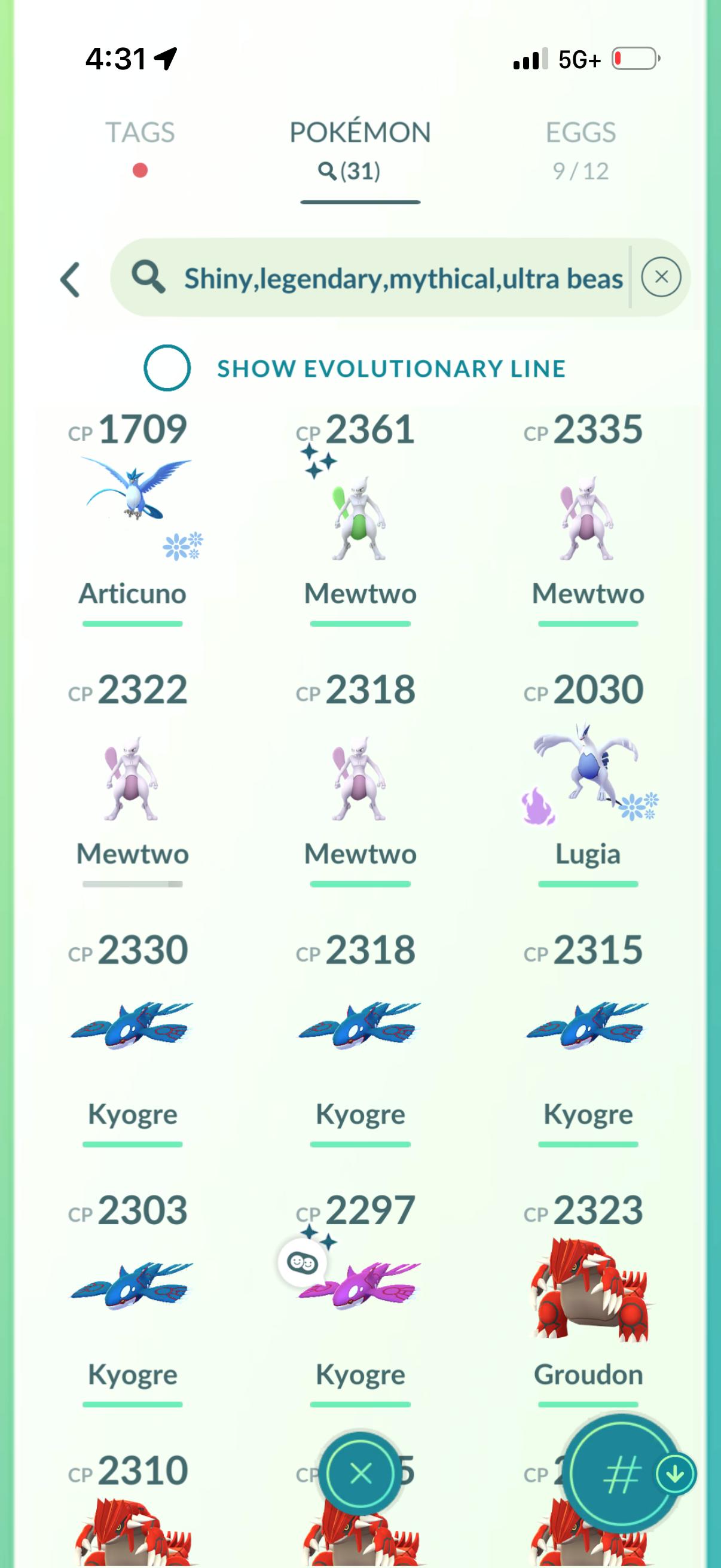 HydrationBreak account (31 Shiny/Legendary)