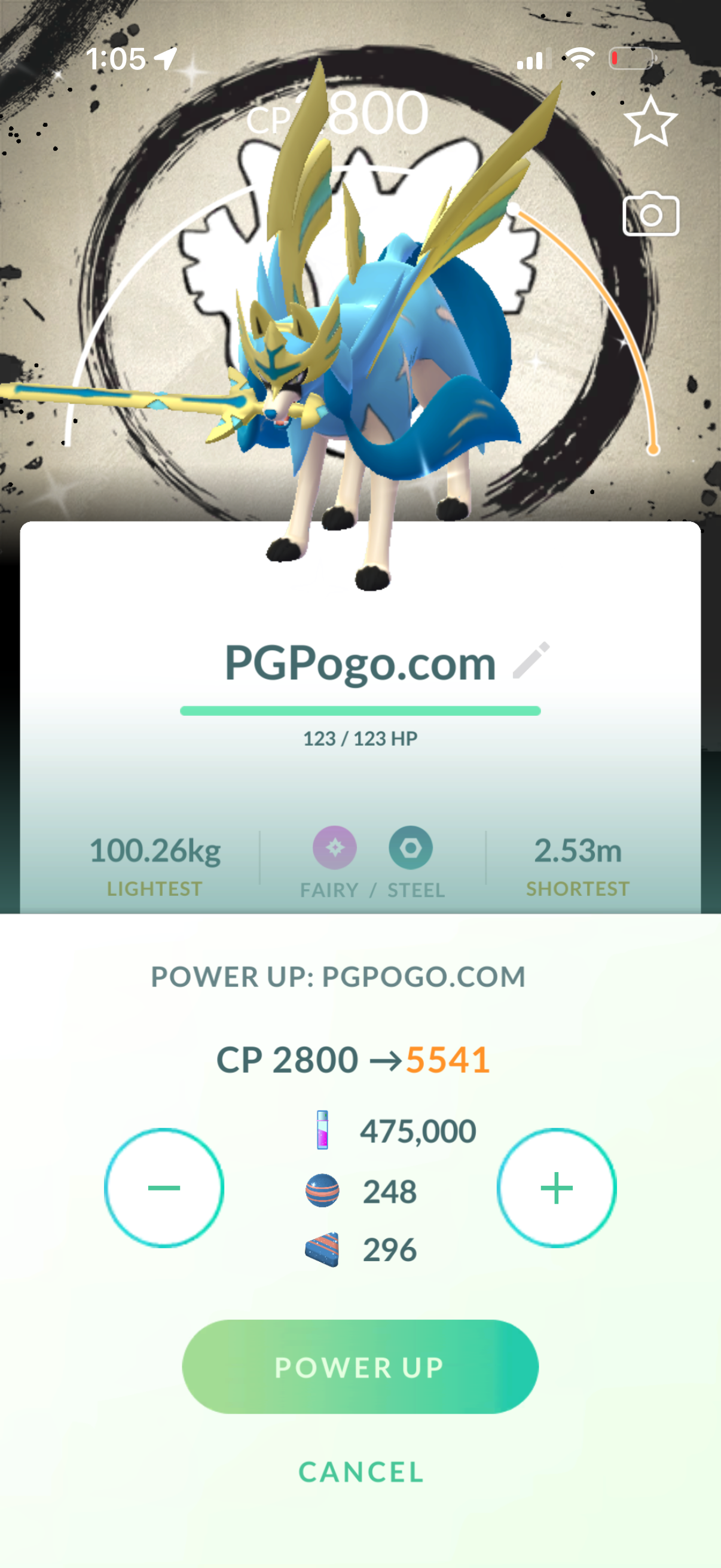 FullPowerZacian account (58 Shiny/Legendary)