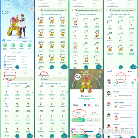 GTPDex account (33 shiny)