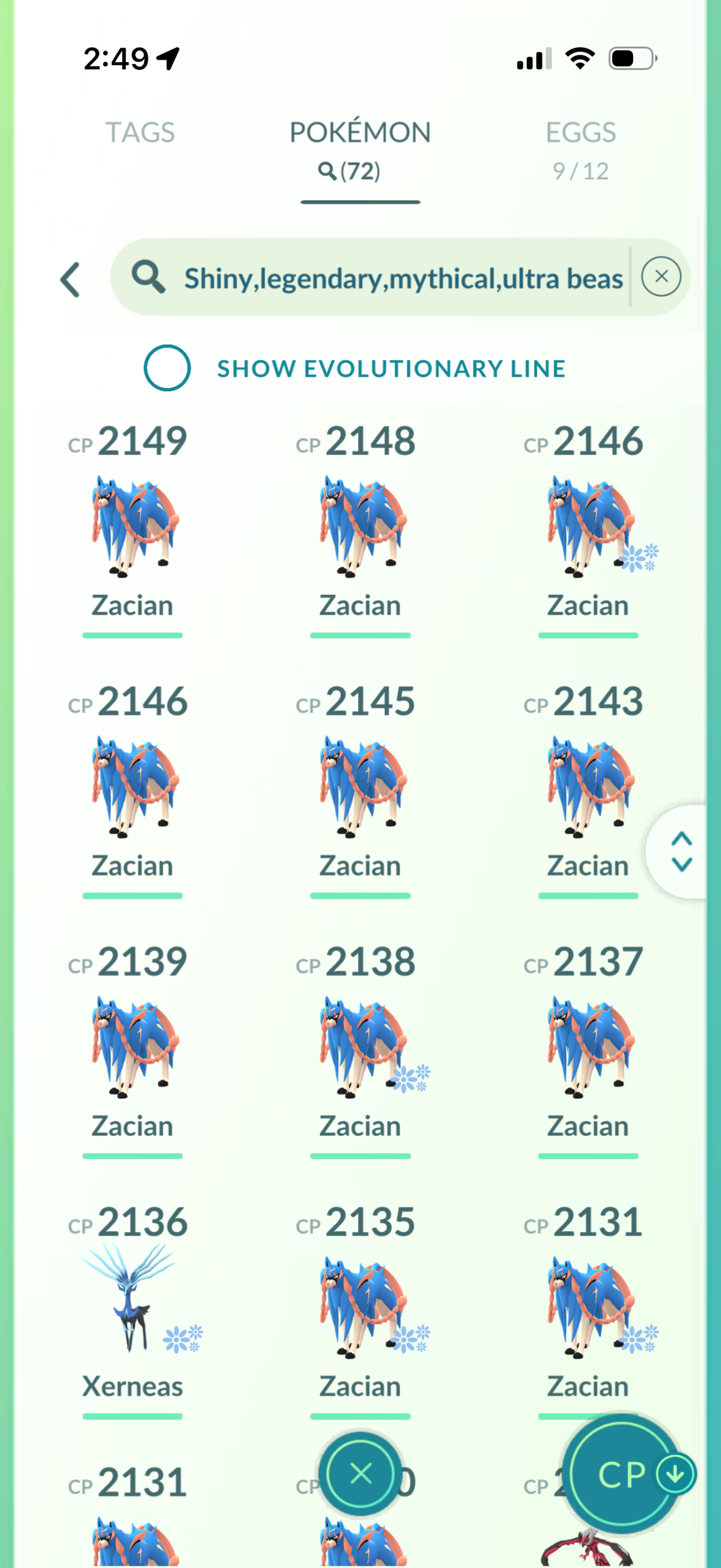 GTPGible account (72 Legendary/Shiny & 1.1m Stardust