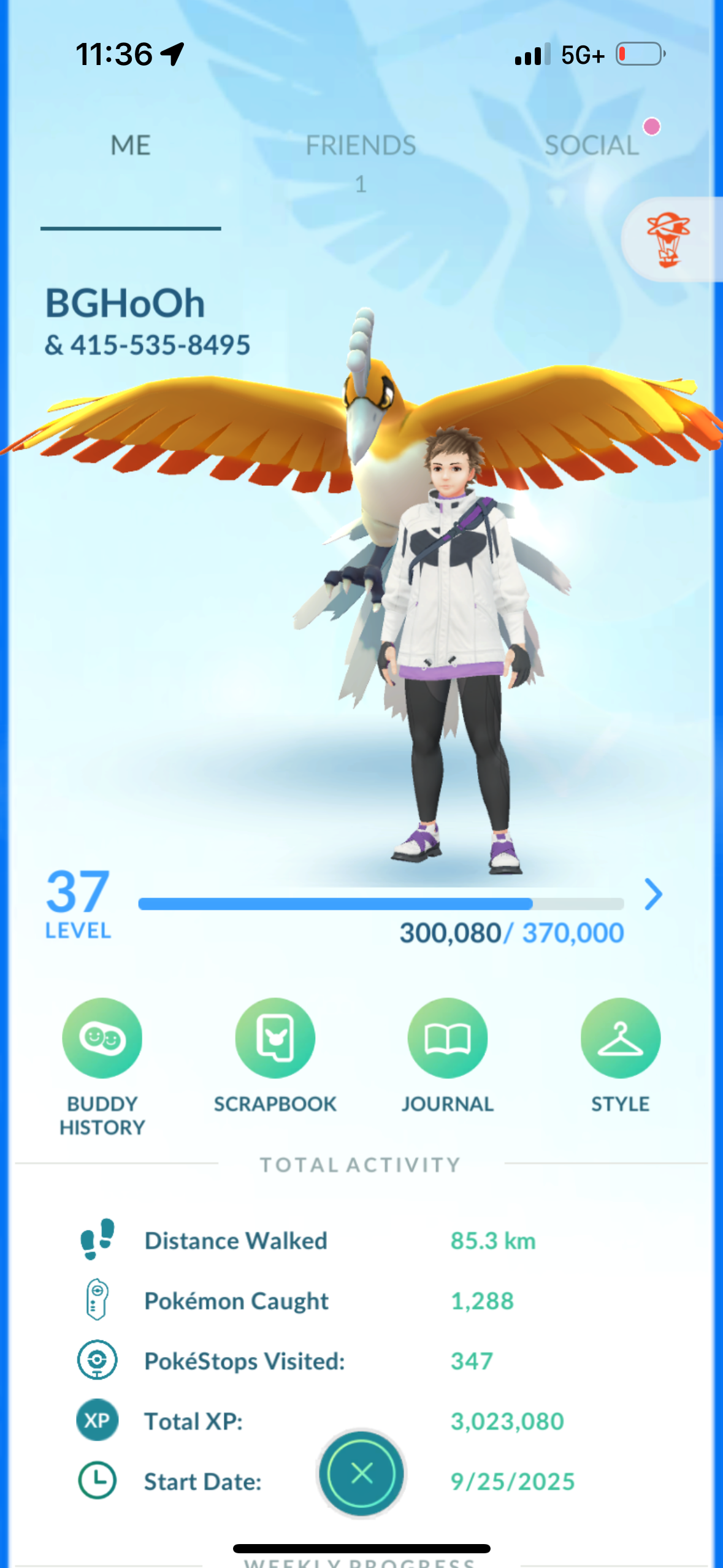 BGHoOh account (5 Shiny/Legendary)