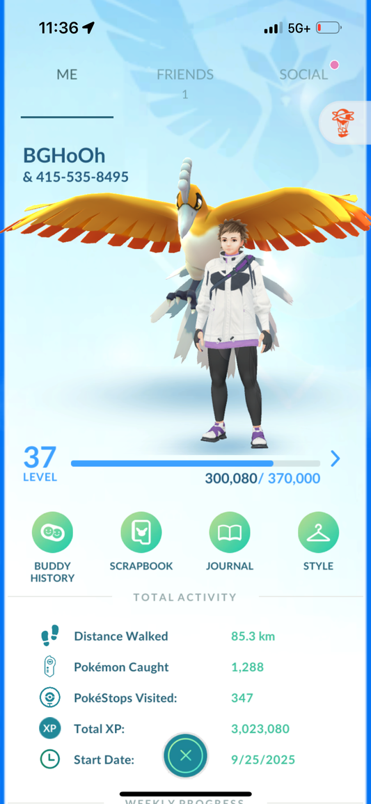 BGHoOh account (5 Shiny/Legendary)