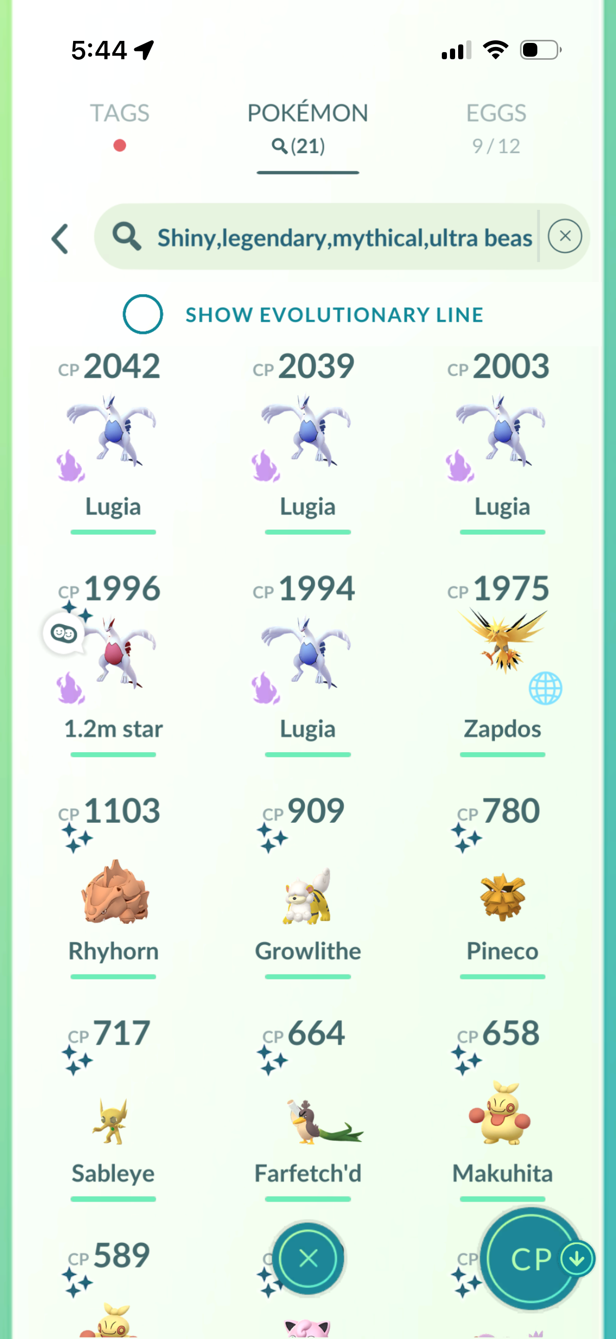 LugiaSpecial account (21 Shiny/Legendary & 1.2m Stardust)