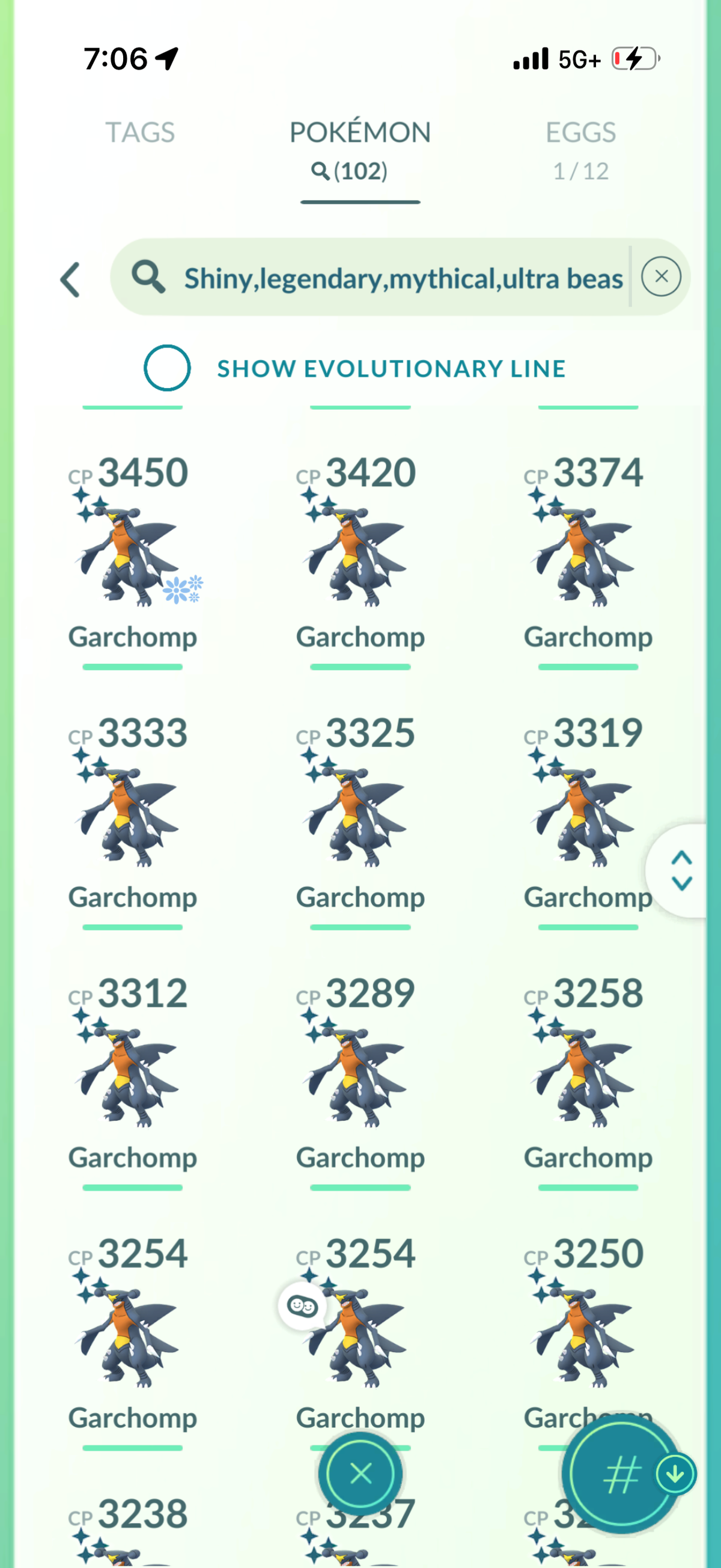 GibleHoarder account 102 Shiny/Legendary & 850k Stardust)