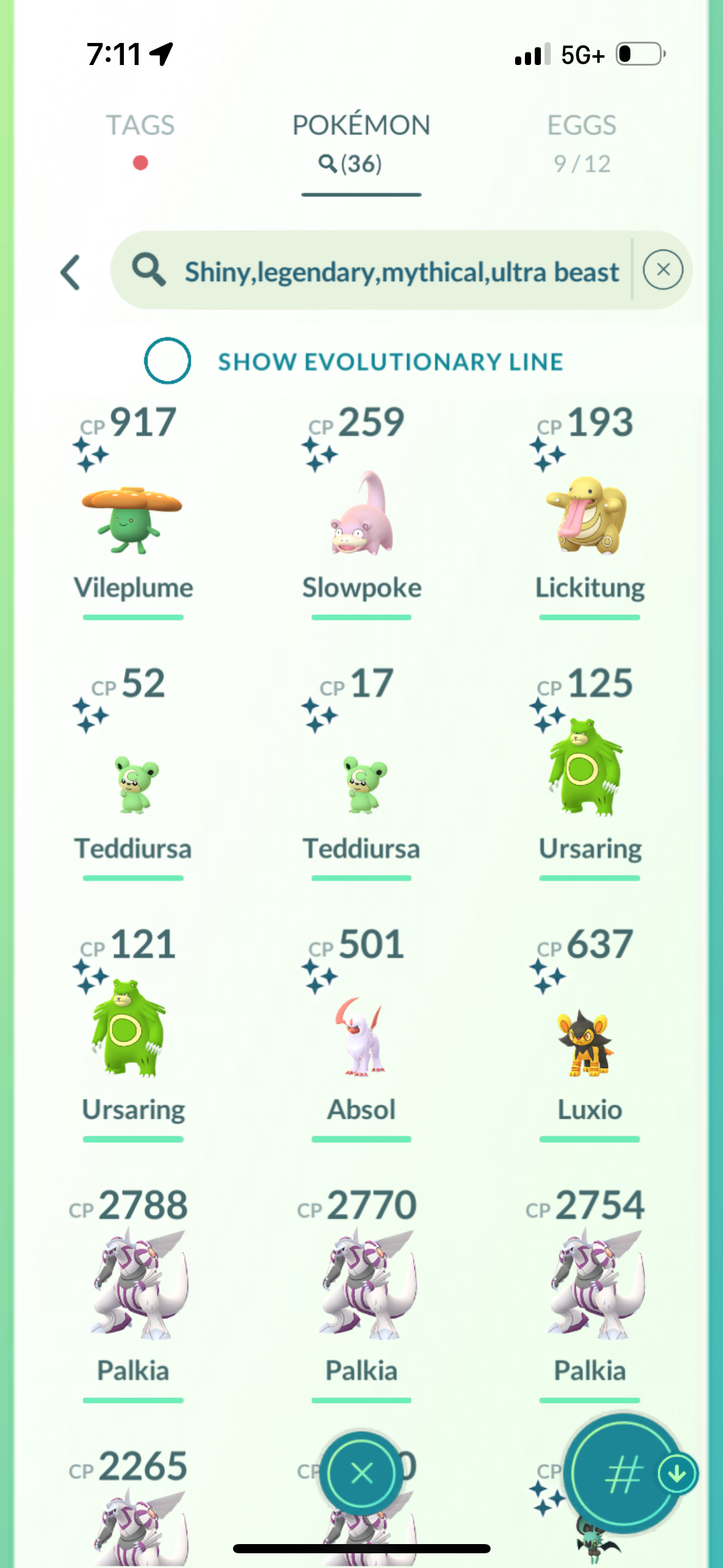 CdayV102 account (36 shiny/legendary)