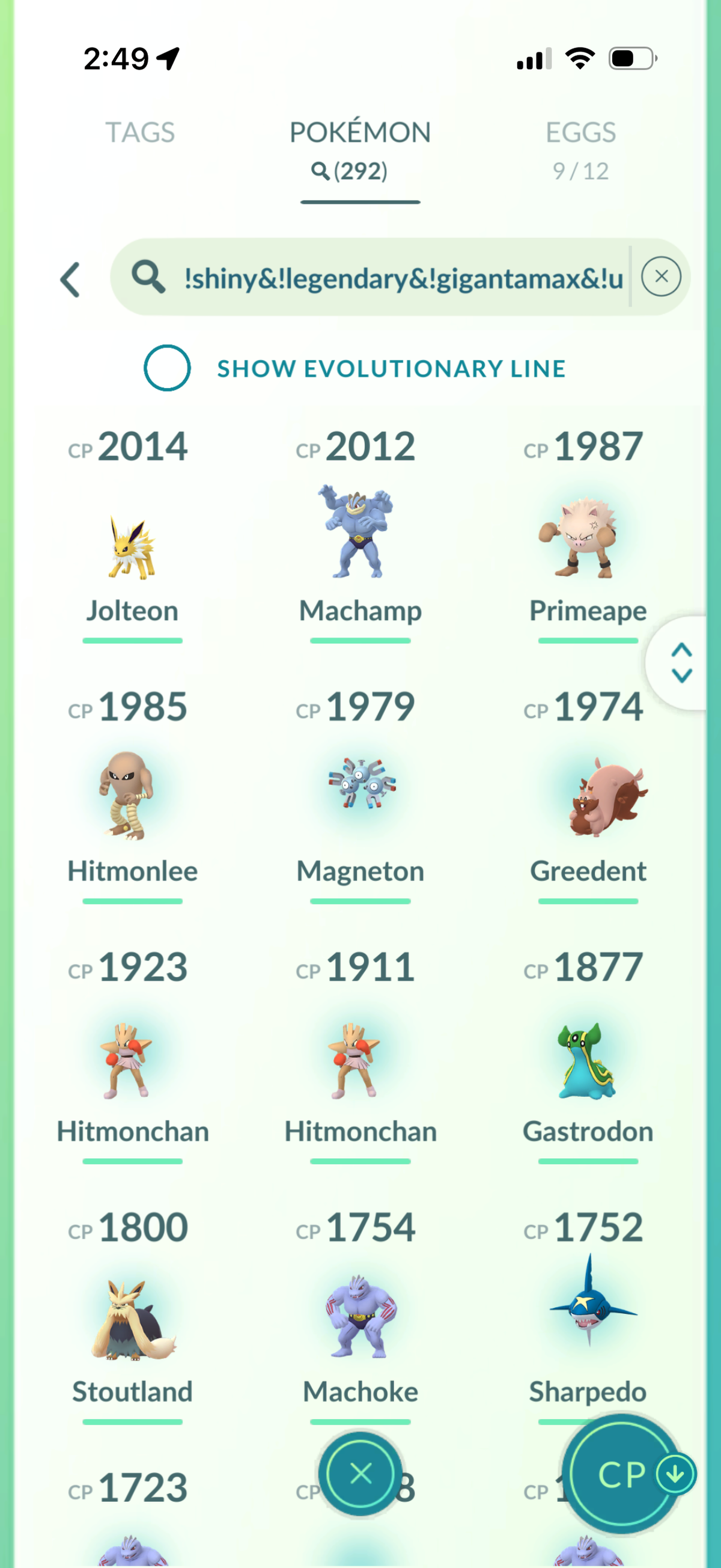GTPGible account (72 Legendary/Shiny & 1.1m Stardust