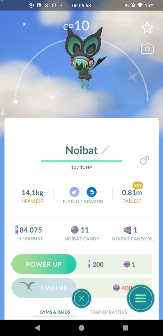 Shiny Noibat XXL costume trade or account