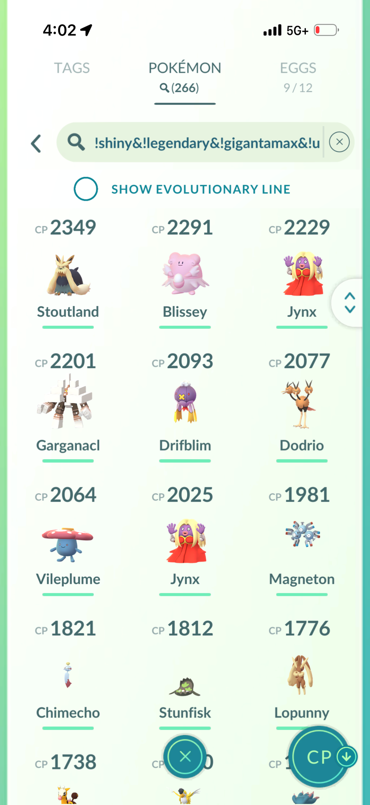 GibleHoarder account 112 Shiny/Legendary & 1.5M Stardust