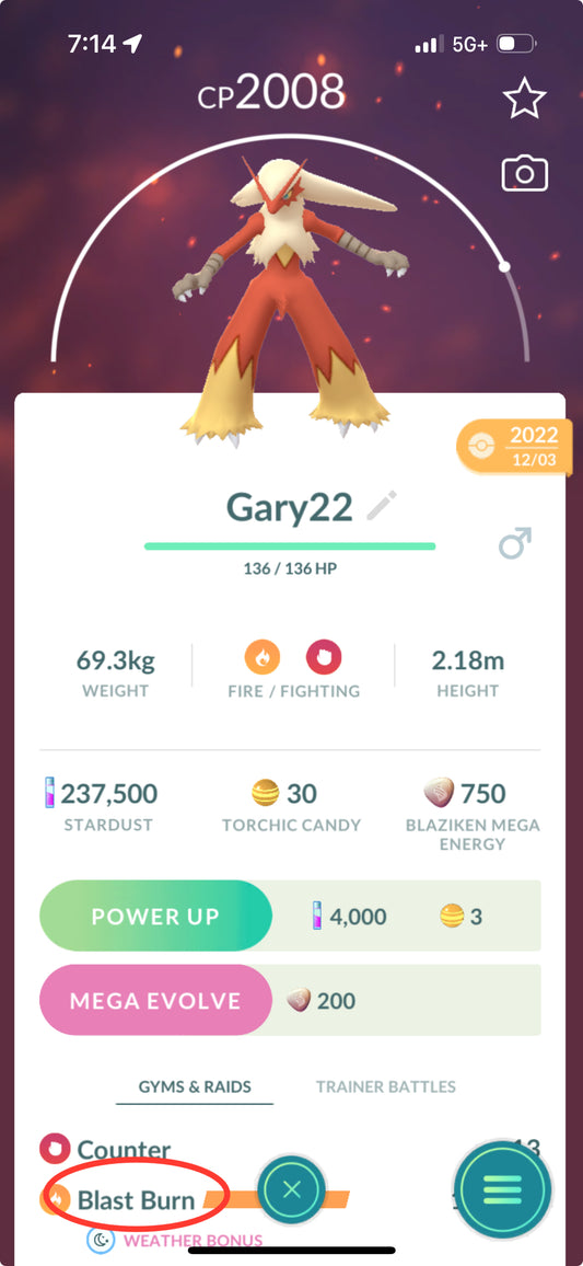 Blaziken Trade Blast Burn