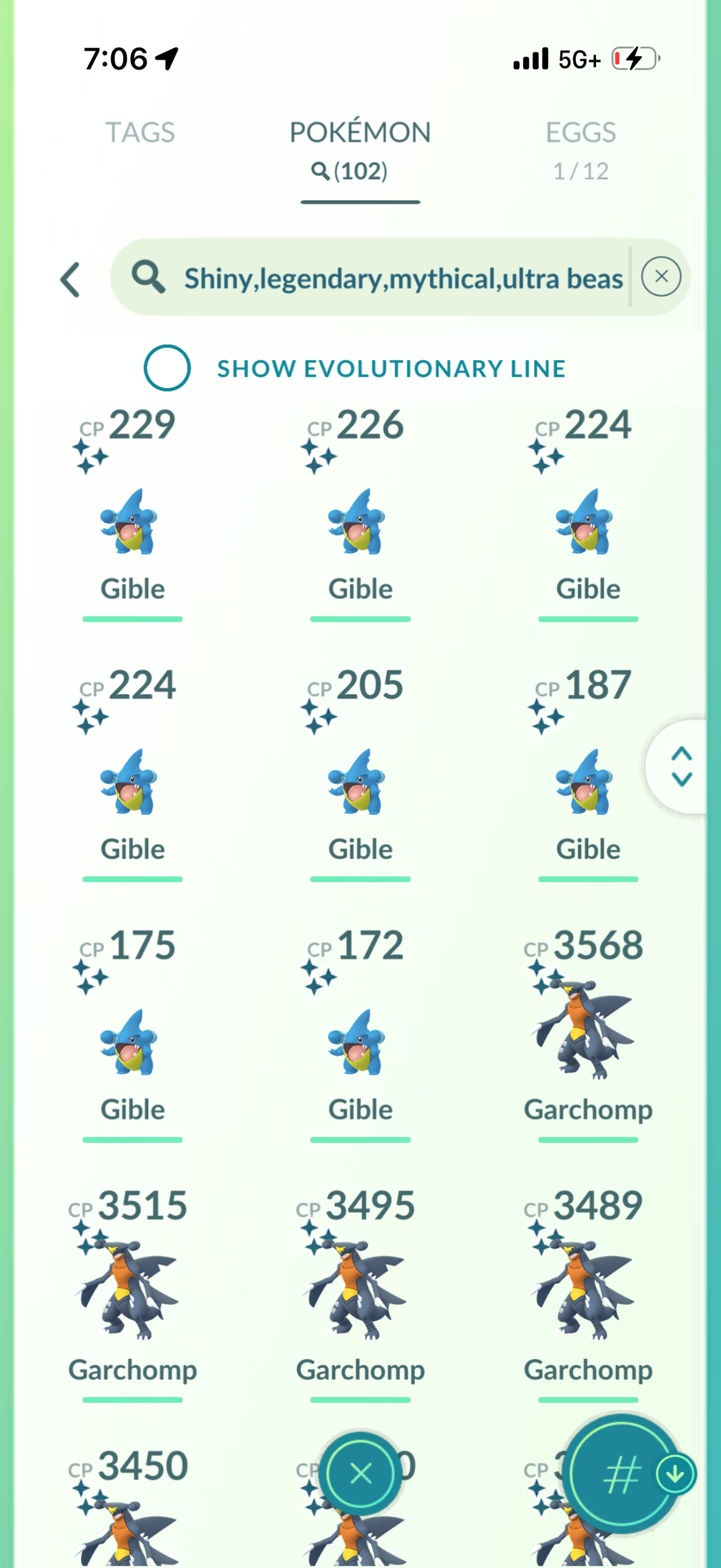 GibleHoarder account 102 Shiny/Legendary & 850k Stardust)