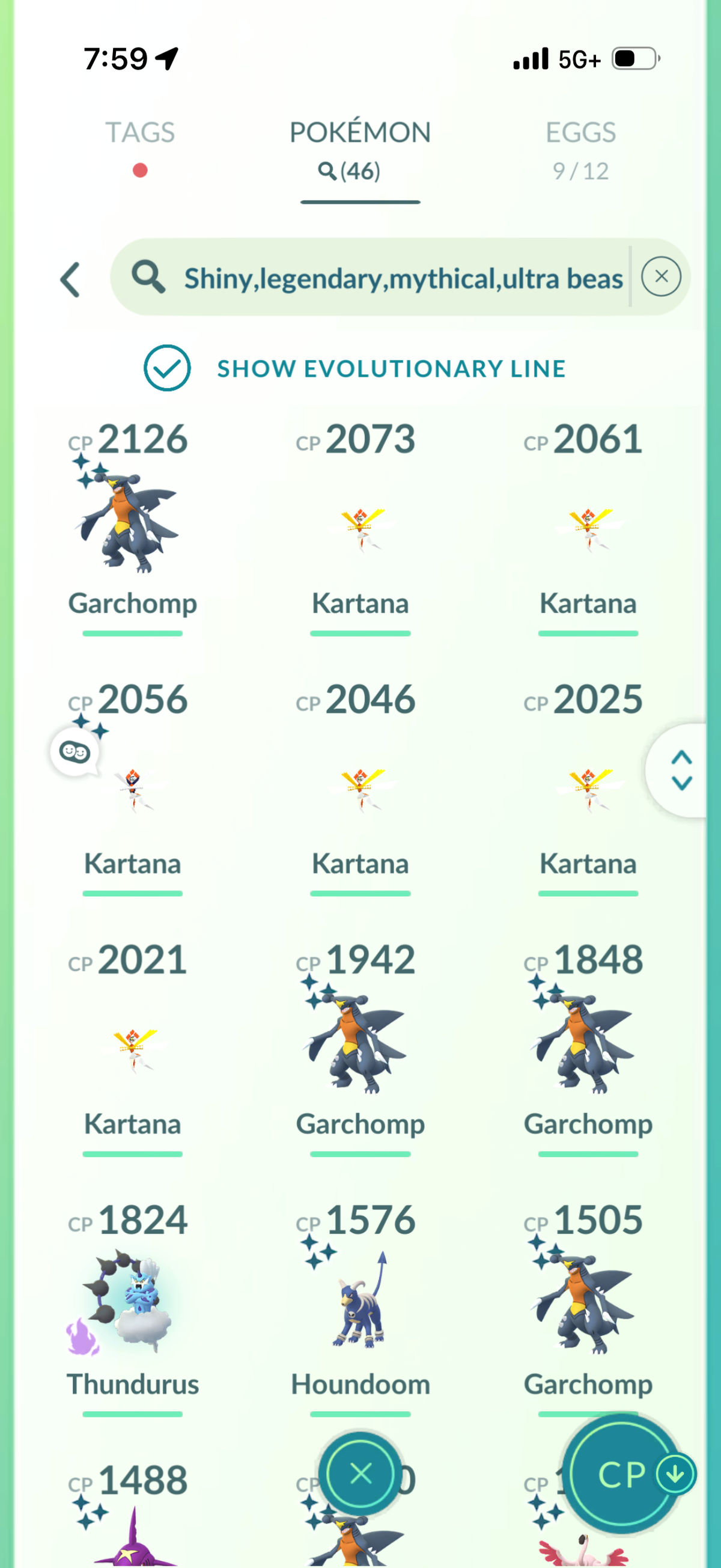 KartanaMini account 46 Shiny/Legendary and 704k Stardust