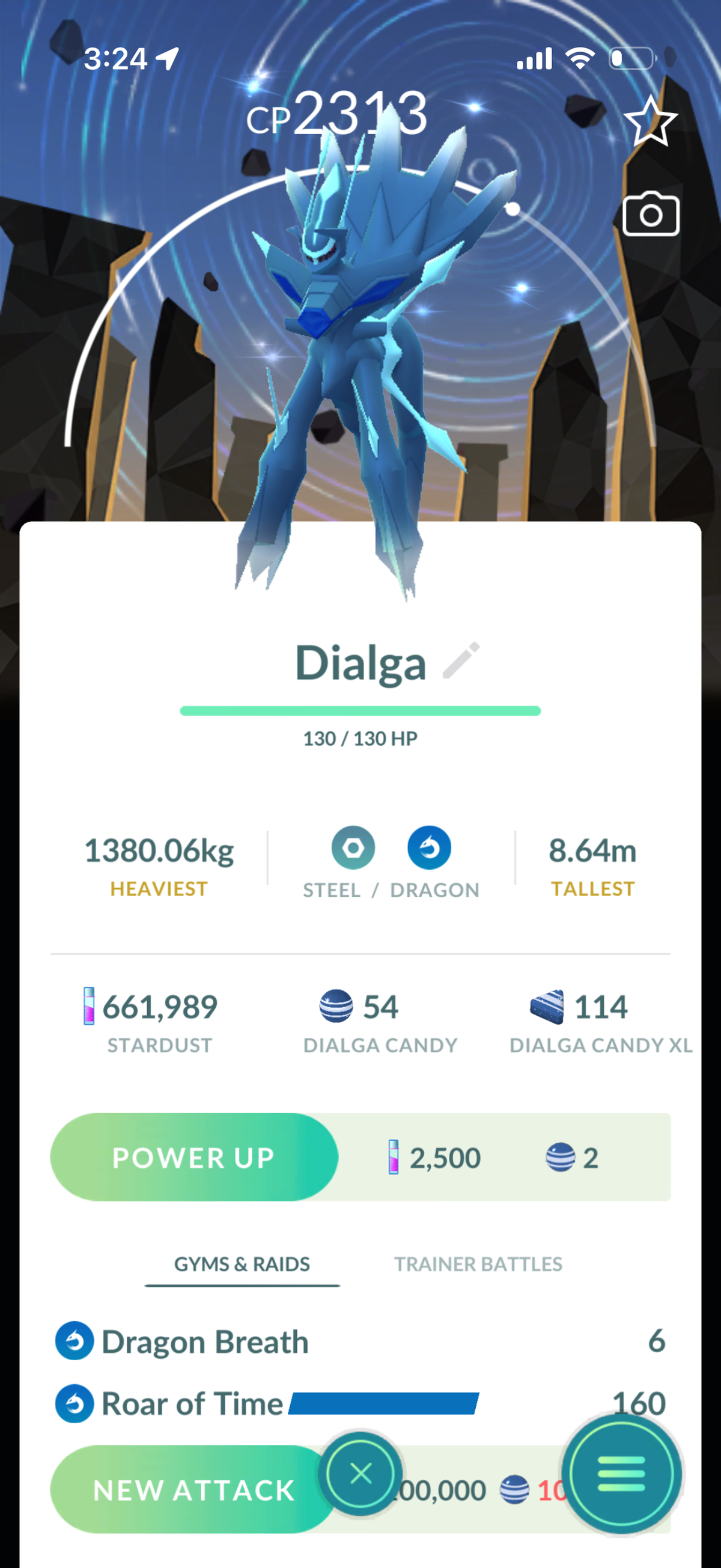 PalkiaSpacial account 73 Shiny/Legendary & 660k Stardust