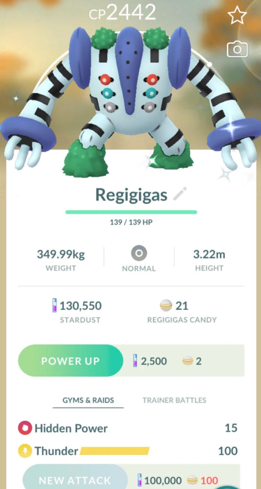 Shiny Regigigas trade or account