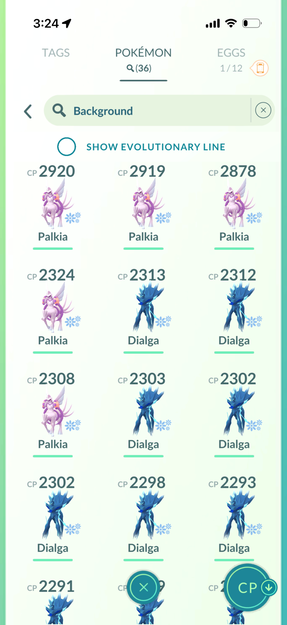 PalkiaSpacial account 73 Shiny/Legendary & 660k Stardust