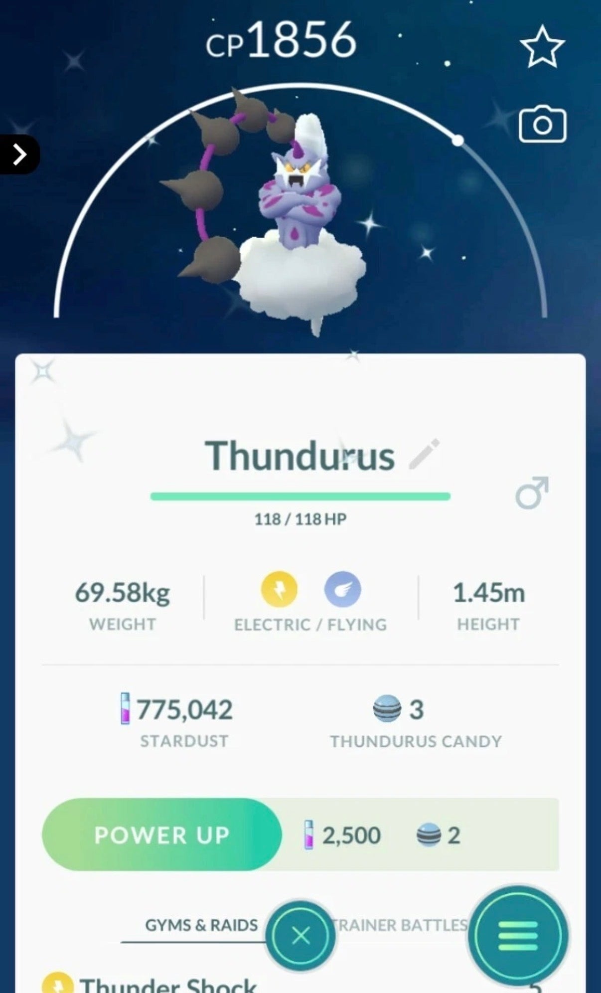 Shiny Thundurus trade or account (Incarnate form)