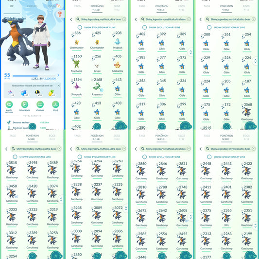 GibleHoarder account 112 Shiny/Legendary & 1.5M Stardust