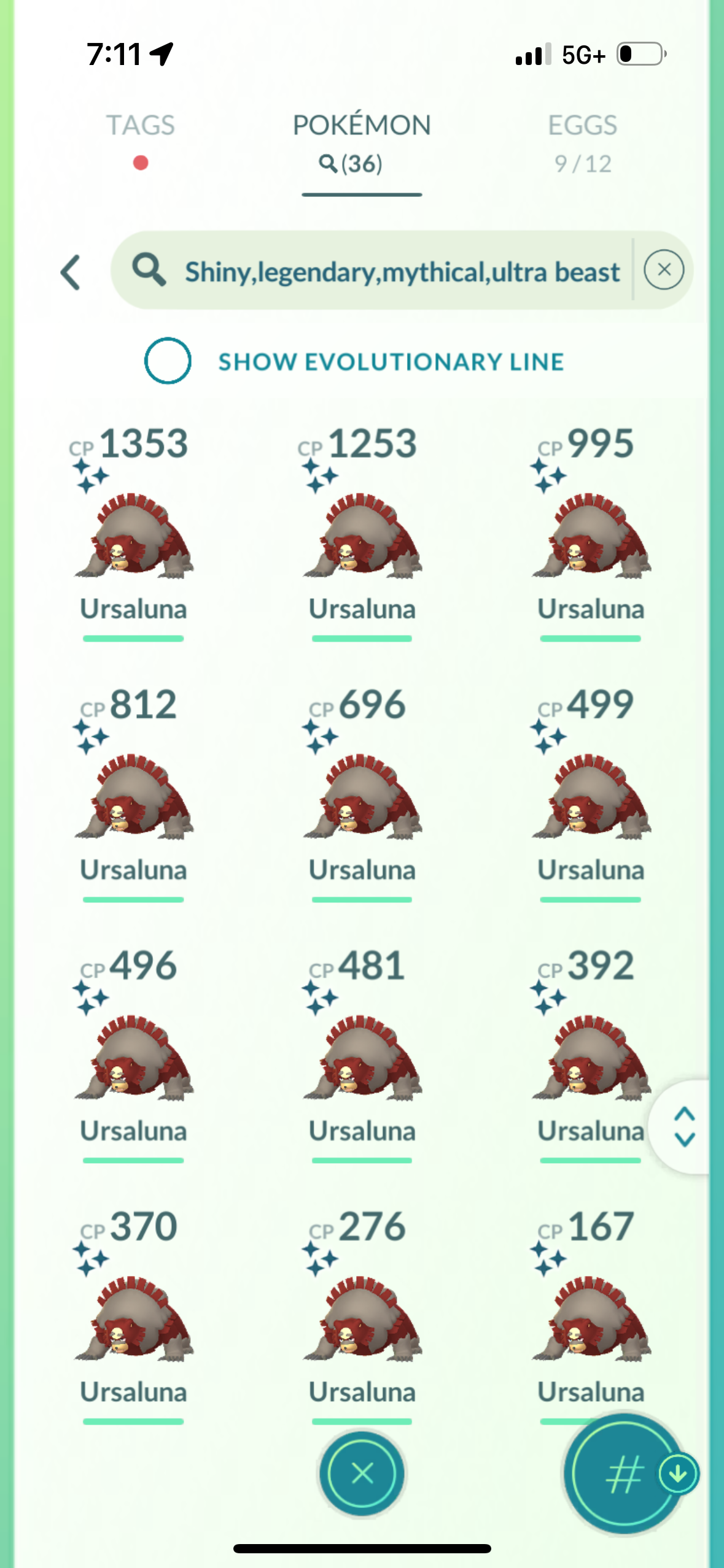 CdayV102 account (36 shiny/legendary)