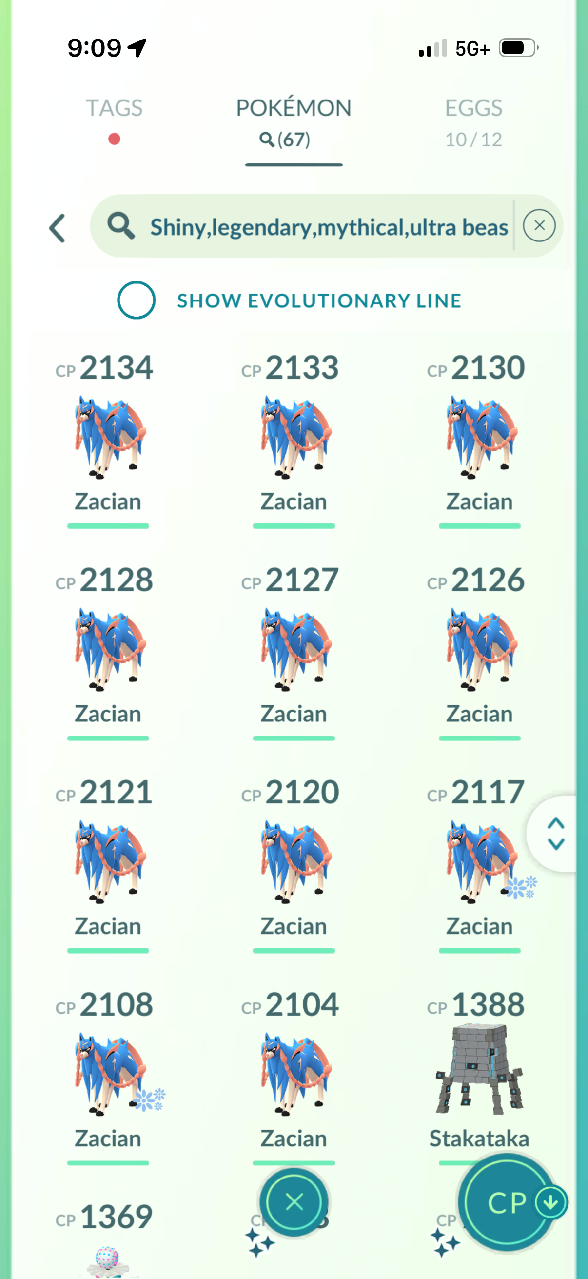 4xCrownZacian account (67 Shiny/Legendary + 3000 Crown Energy)