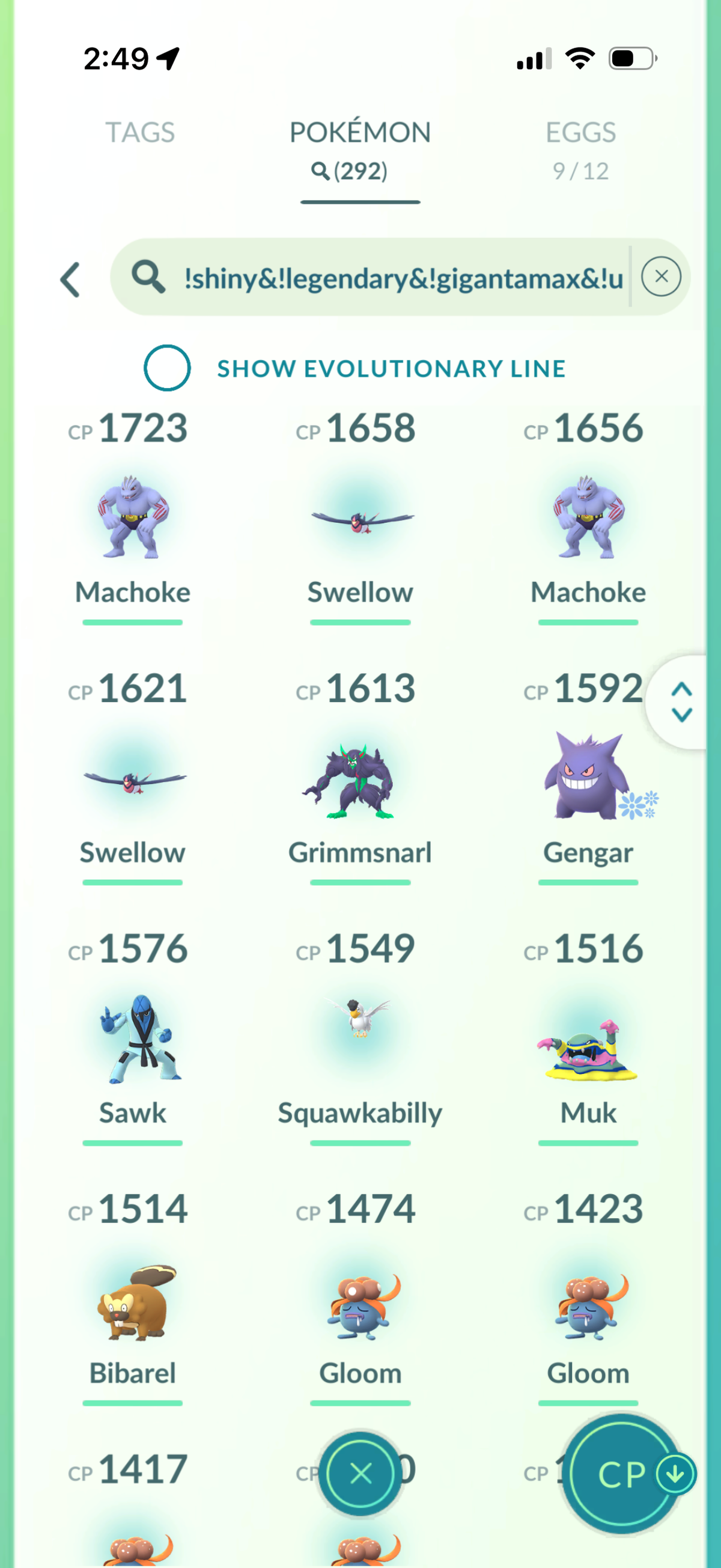 GTPGible account (72 Legendary/Shiny & 1.1m Stardust