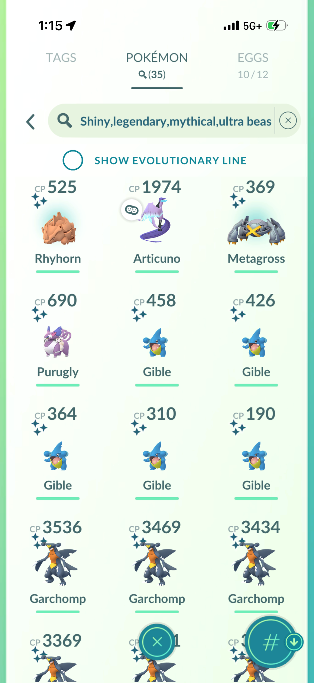 Level99Hunter account 35 Shiny/Legendary & 1m Stardust
