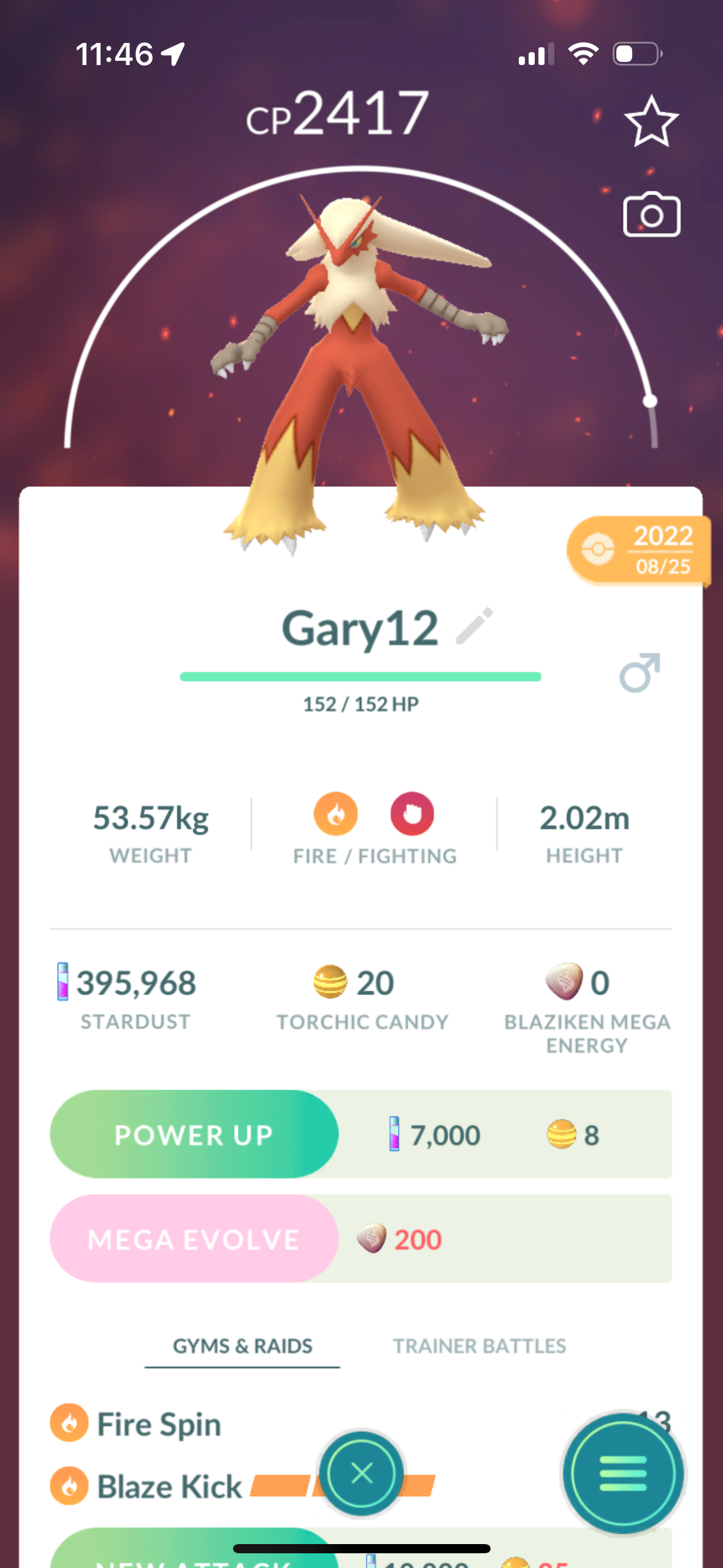 Blaziken Trade 2400 CP