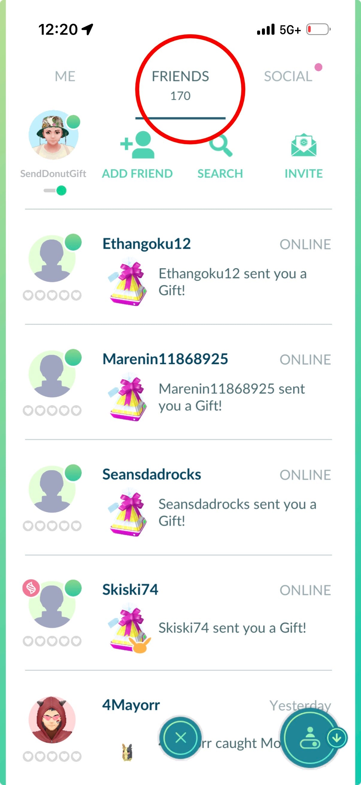 SendDonutGift account